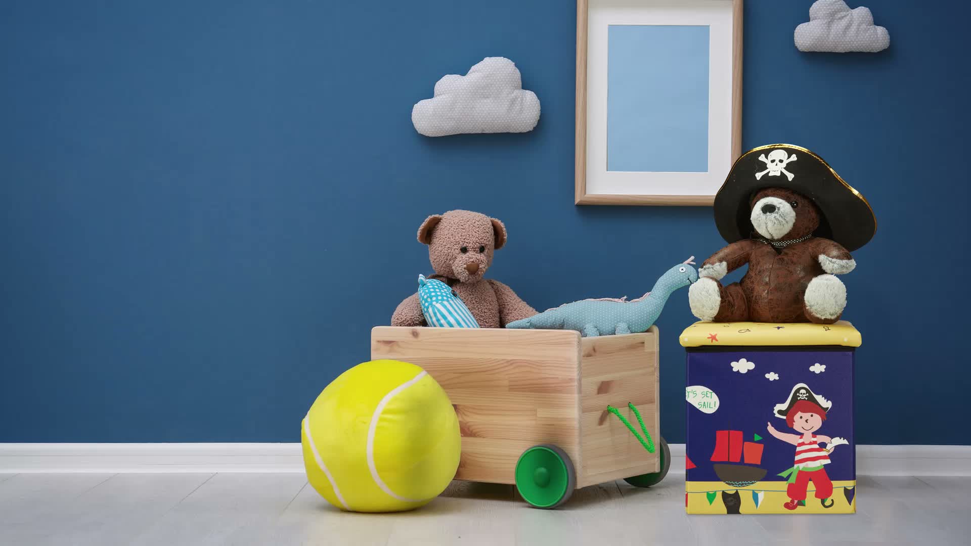 Relaxdays Sitzhocker Kinder, Piraten-Design, Sitzbox Produktbild-Vorschau 7