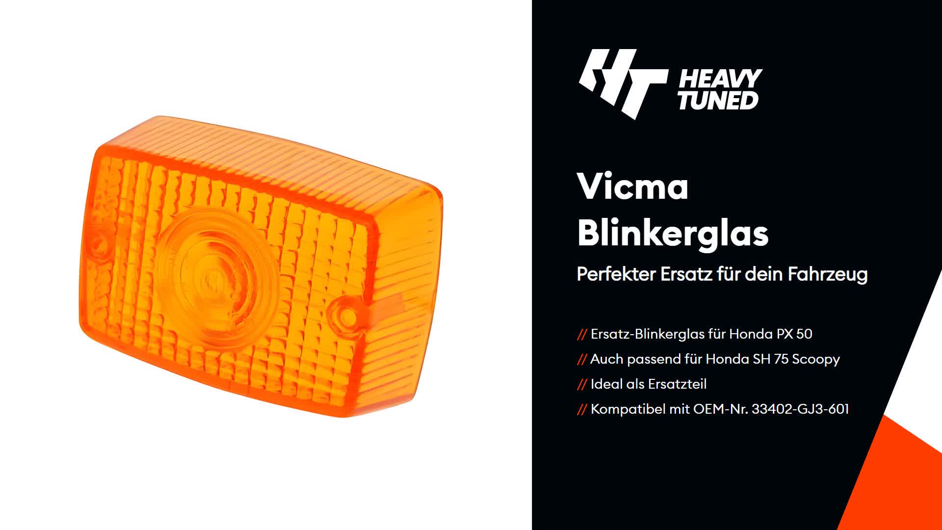 Blinkerglas vorn / hinten für Honda PX50, SH75 Produktbild-Vorschau 4