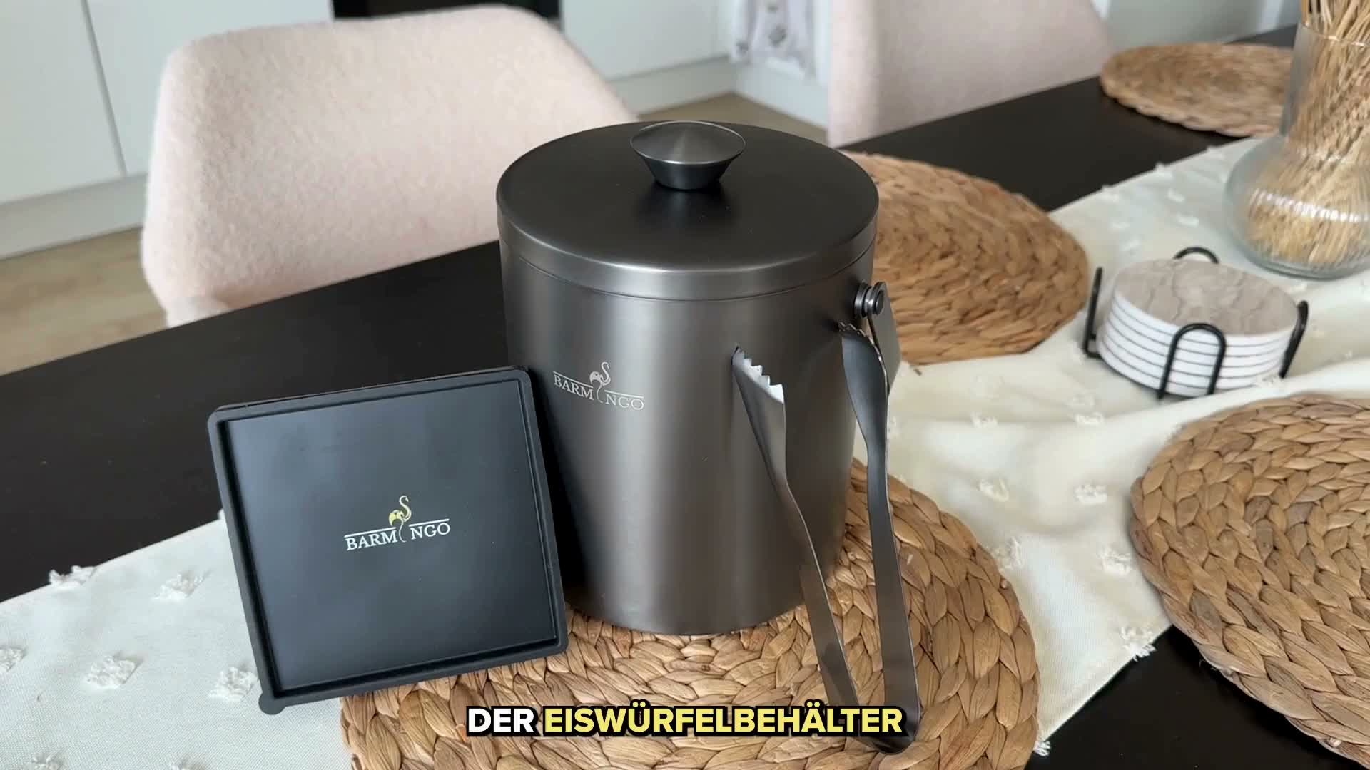 Edelstahl Eiswürfelbehälter mit Deckel - 2l Produktbild-Vorschau 7