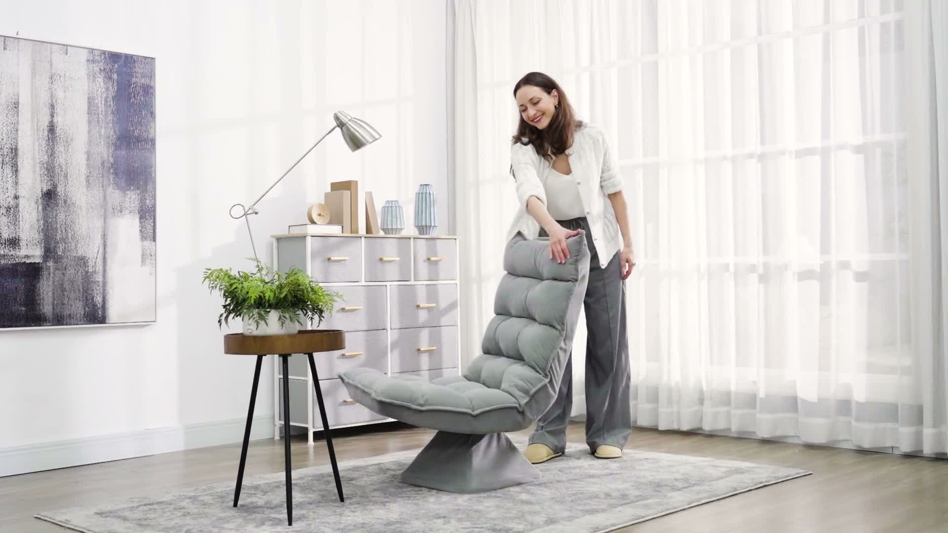 HOMCOM Bodenstuhl Bodensofa mit Verstellbarer Rückenlehne Produktbild-Vorschau 7