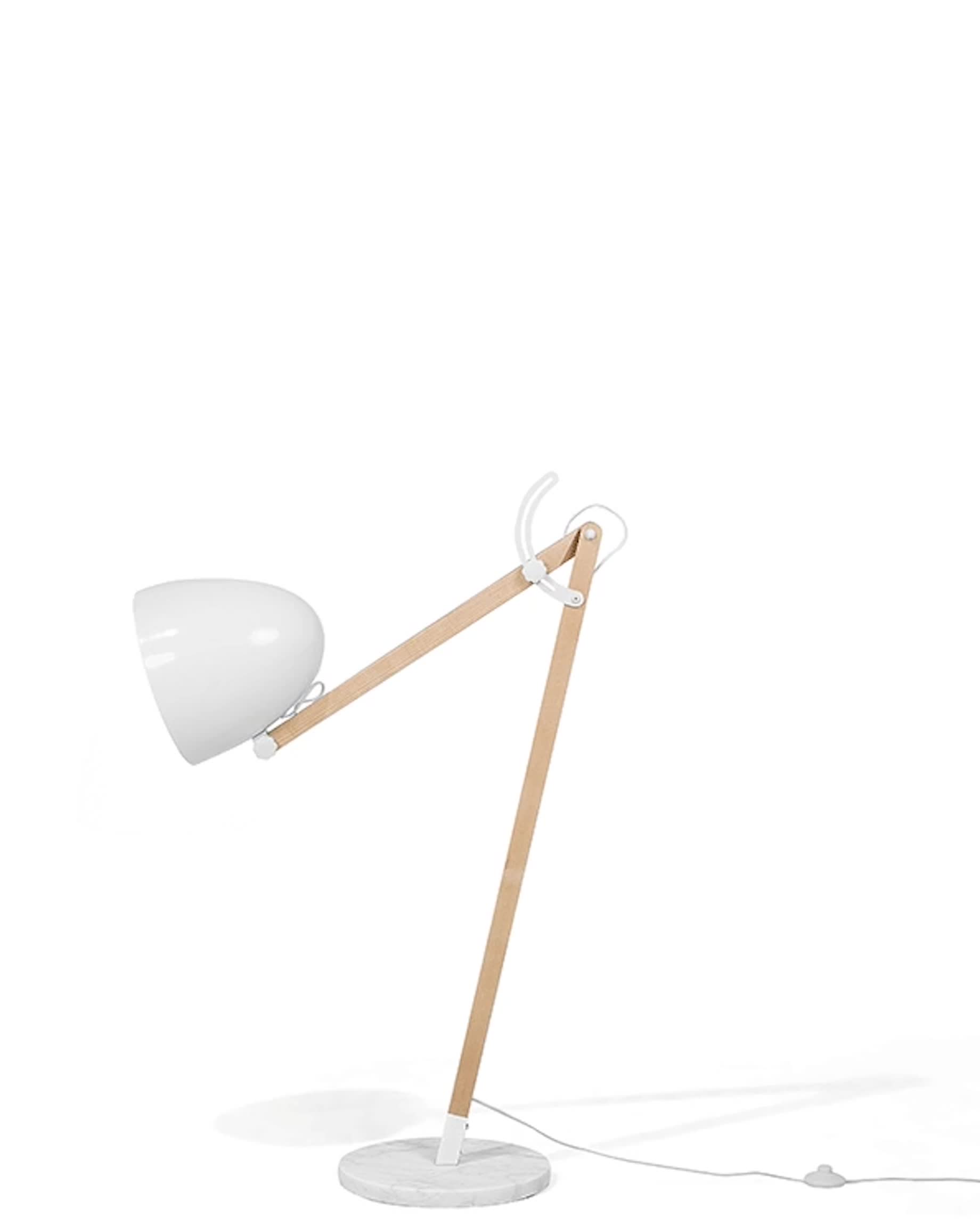 BELIANI Stojací lampa bílý kov 175 cm rameno a stínidlo Náhled obrázku produktu 7
