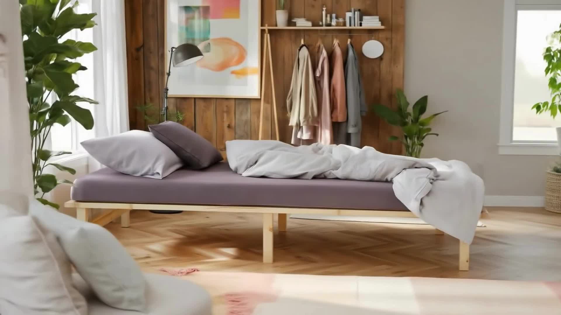 Homestyle4u Bett 100x200 cm Jugendbett Bettgestell Holzbett Produktbild-Vorschau 7