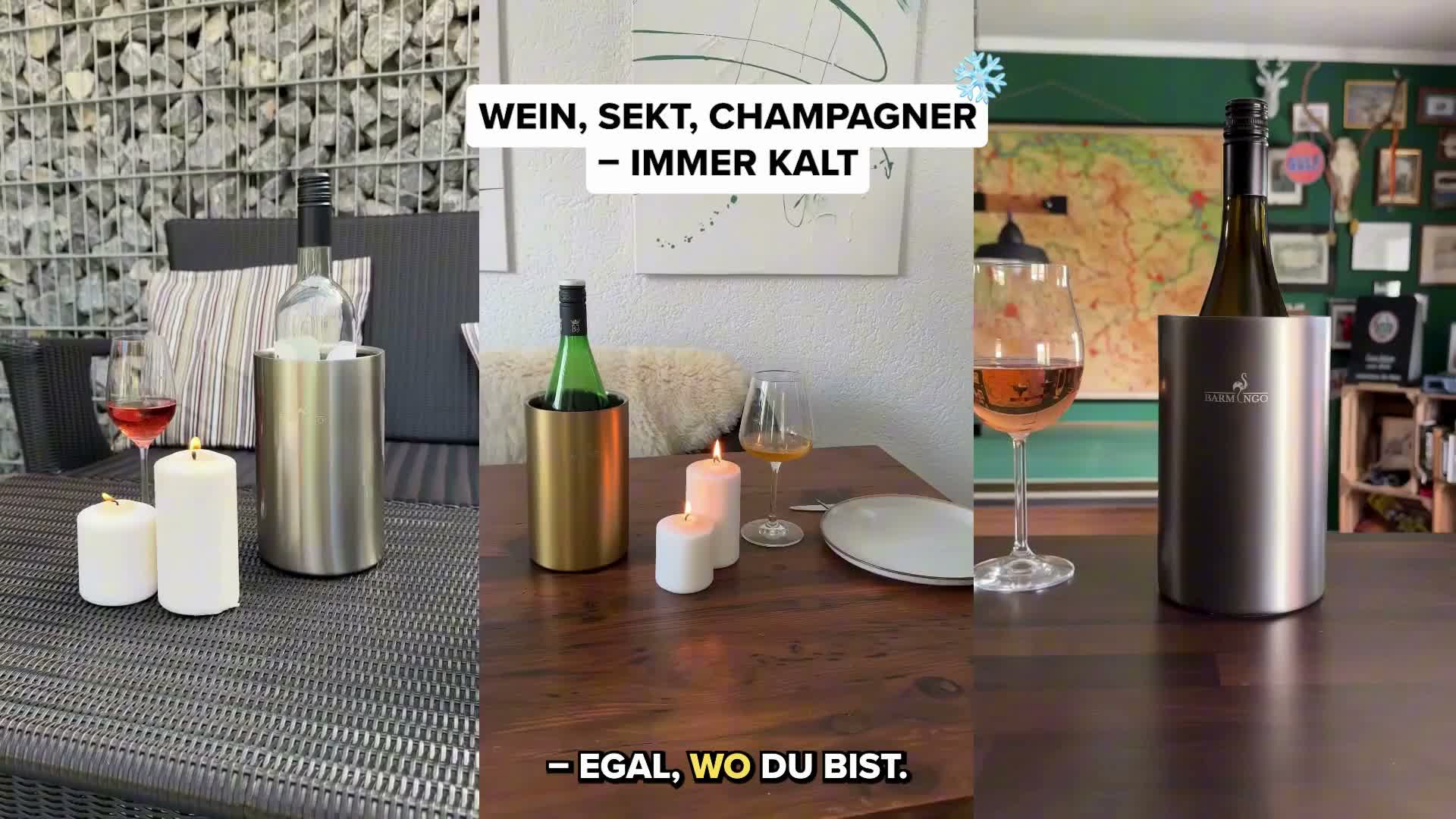 Weinkühler Edelstahl mit Kühlakkus – Getränkekühler & Produktbild-Vorschau 7