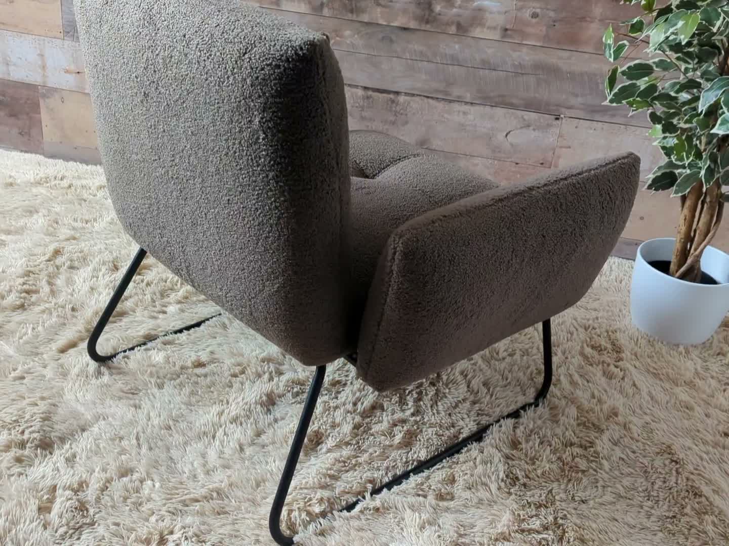 Lounge-Sessel MCW-K34, Cocktailsessel Sessel, Bouclé Produktbild-Vorschau 7