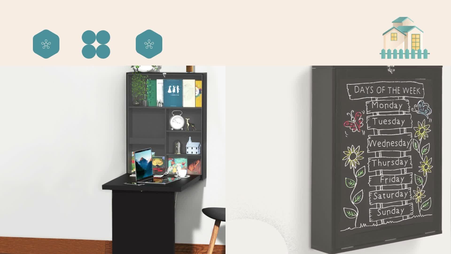 HOMCOM Wandtisch Klappbar Wandklapptisch Klappschreibtisch Produktbild-Vorschau 7