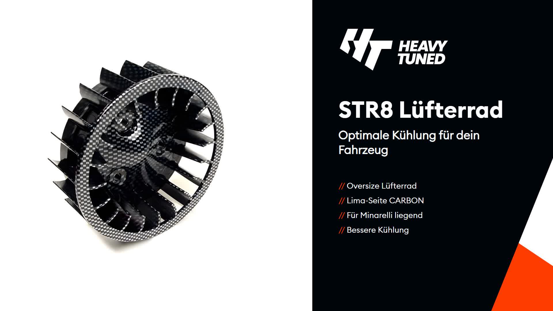 STR8 Oversize Lüfterrad Lima-Seite CARBON kompatibel mit Produktbild-Vorschau 2