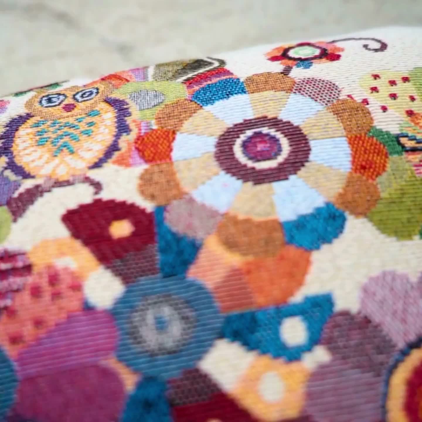 Designer Kissenhülle Eulen-Baum 45x45 cm, Jacquard Produktbild-Vorschau 7
