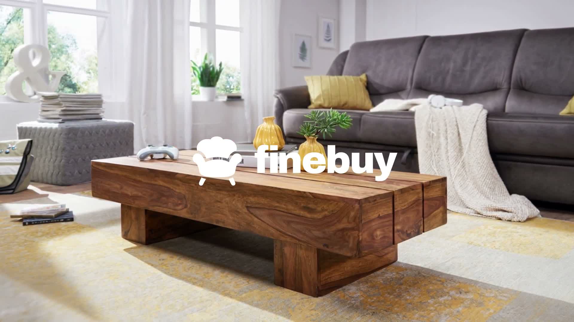FineBuy Couchtisch rechteckig Sheesham Massivholz 120 cm – Produktbild-Vorschau 6