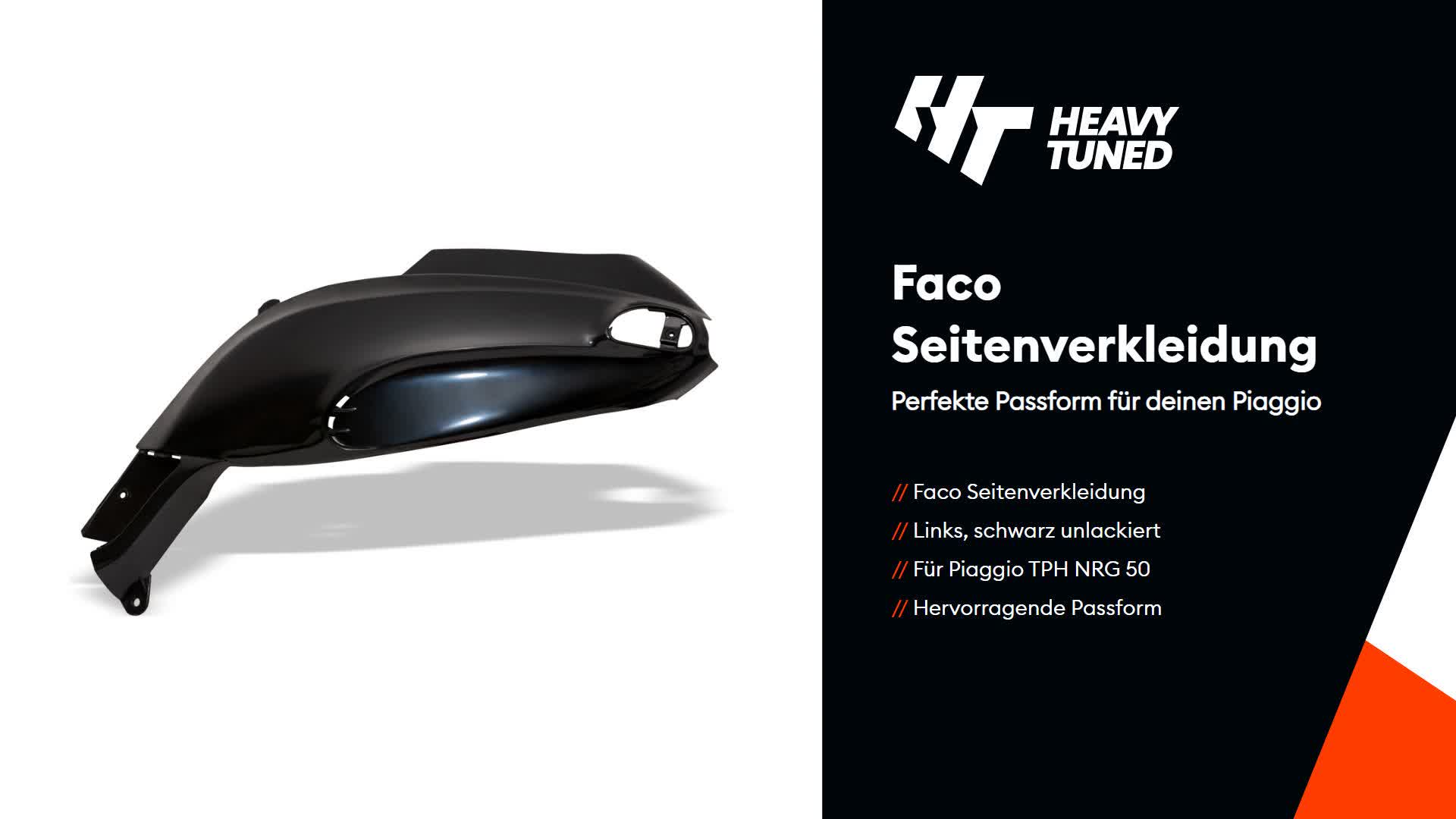 Faco Seitenverkleidung links schwarz unlackiert kompatibel Produktbild-Vorschau 2