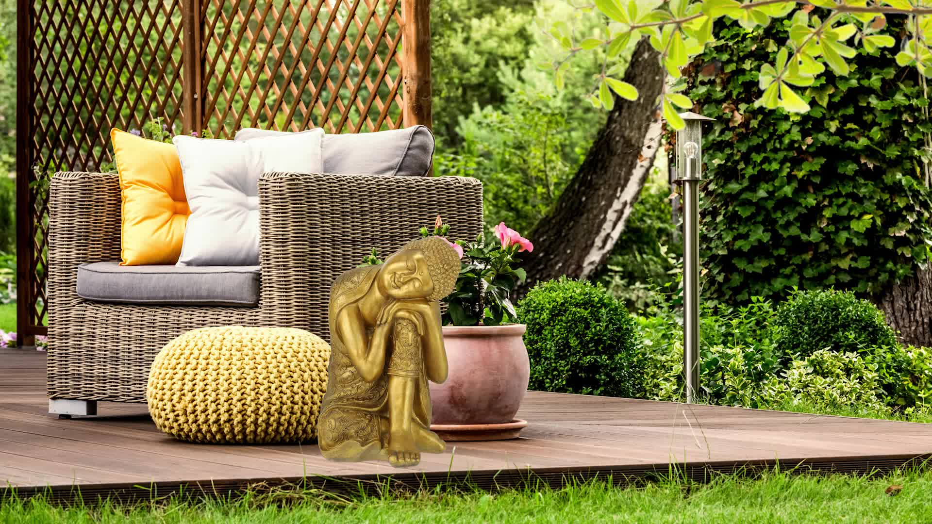 Relaxdays Buddha Figur Garten, wetterfest & frostsicher, XL Produktbild-Vorschau 7