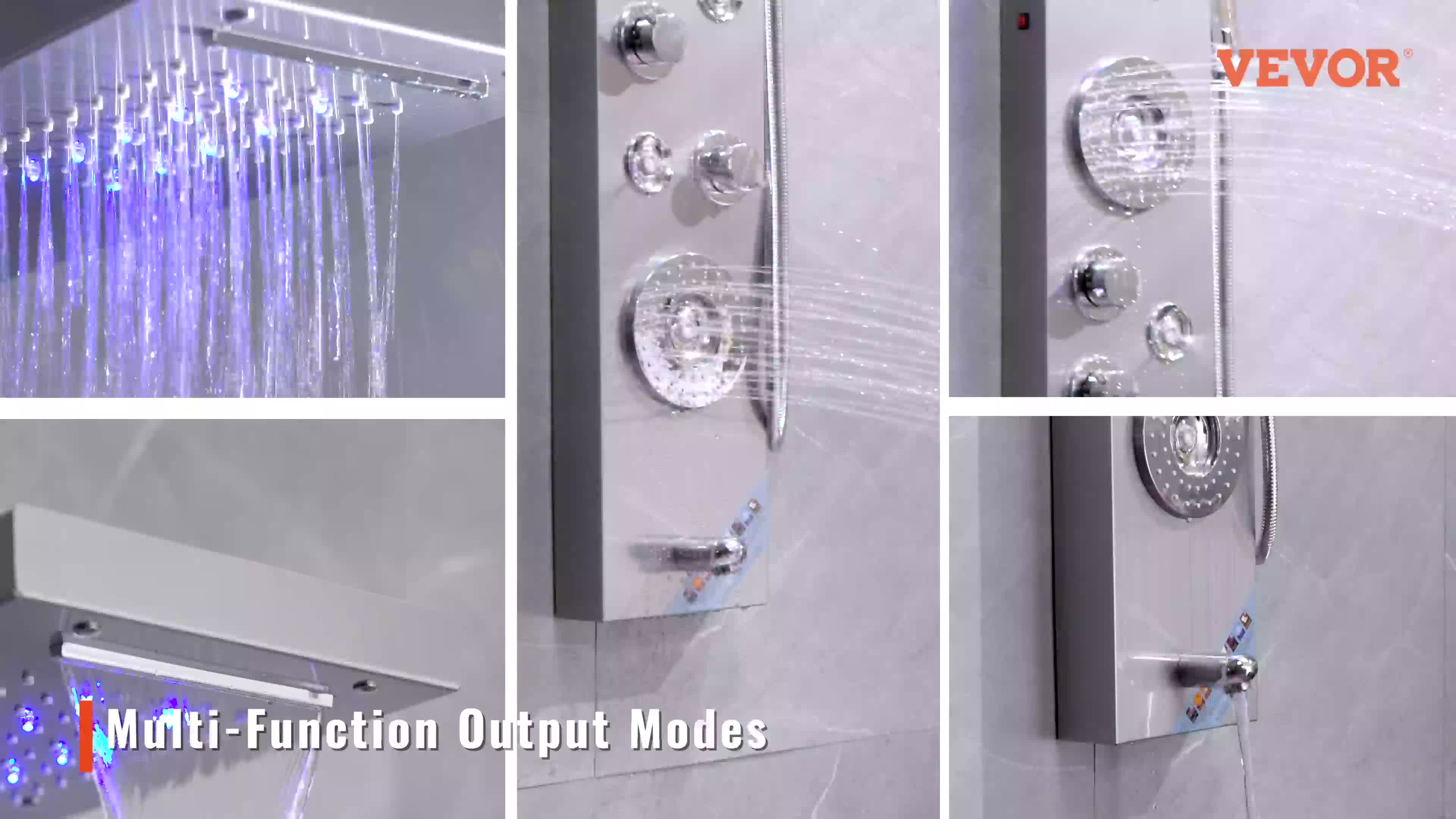 Système de panneaux de douche VEVOR, 6 modes de douche, Voir les images du produit 7