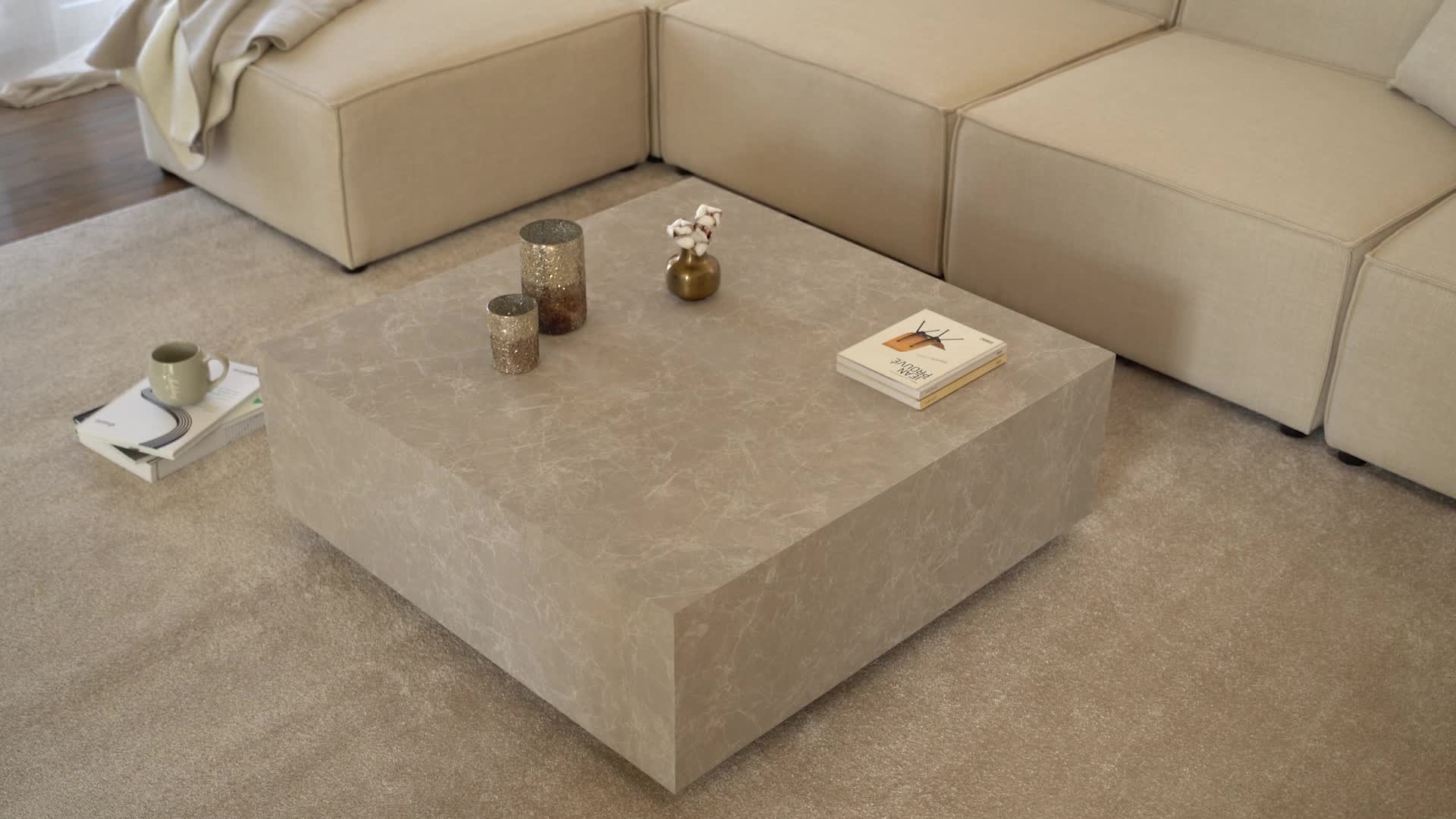 HOME DELUXE - Couchtisch Amiri XL - Farbe: Beige, Größe: 95 Produktbild-Vorschau 7