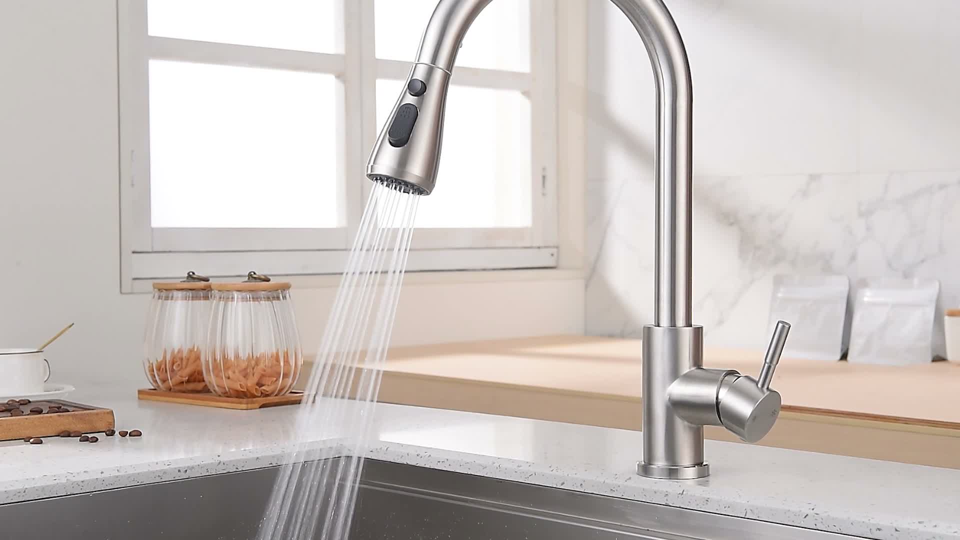 Homelody Wasserhahn Küche Edelstahl，Küchenarmatur Produktbild-Vorschau 7