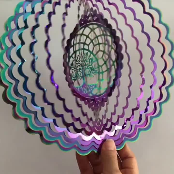 Edelstahl Windspiel 3D Hängende Wind Spinner 25cm Leicht Produktbild-Vorschau 7