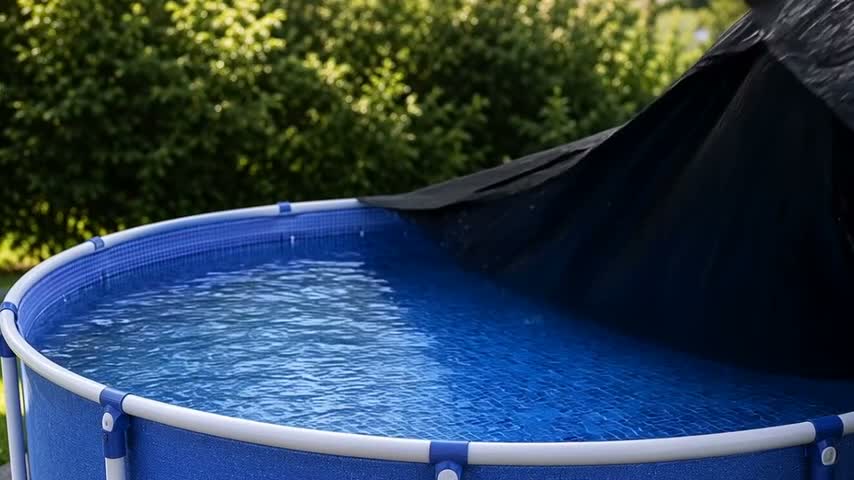Poolabdeckplane rund schwarz – 200 g/m² Solar Poolabdeckung Produktbild-Vorschau 7