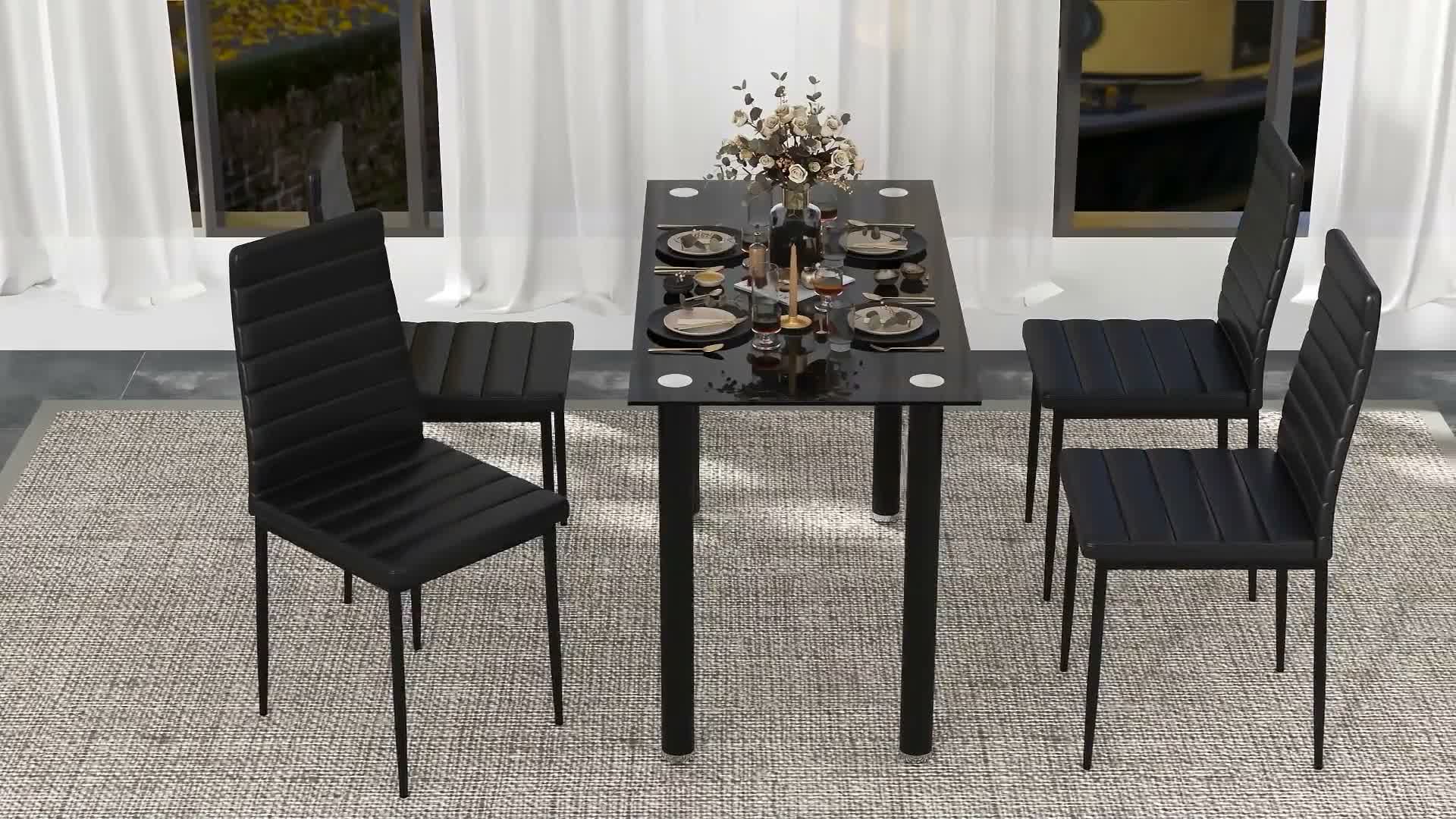 HOMCOM 5-tlg. Essgruppe, Esstisch mit 4 Stühlen, Produktbild-Vorschau 7