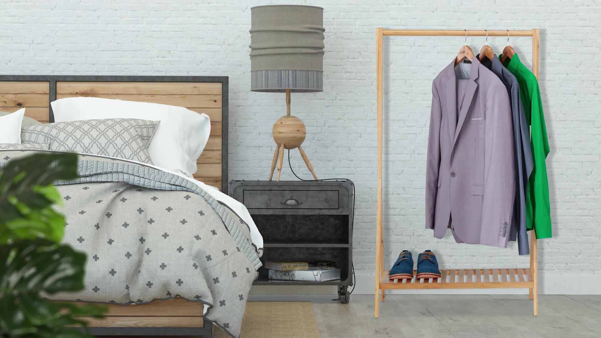 Relaxdays Kleiderständer, Bambus, freistehende Garderobe Produktbild-Vorschau 7
