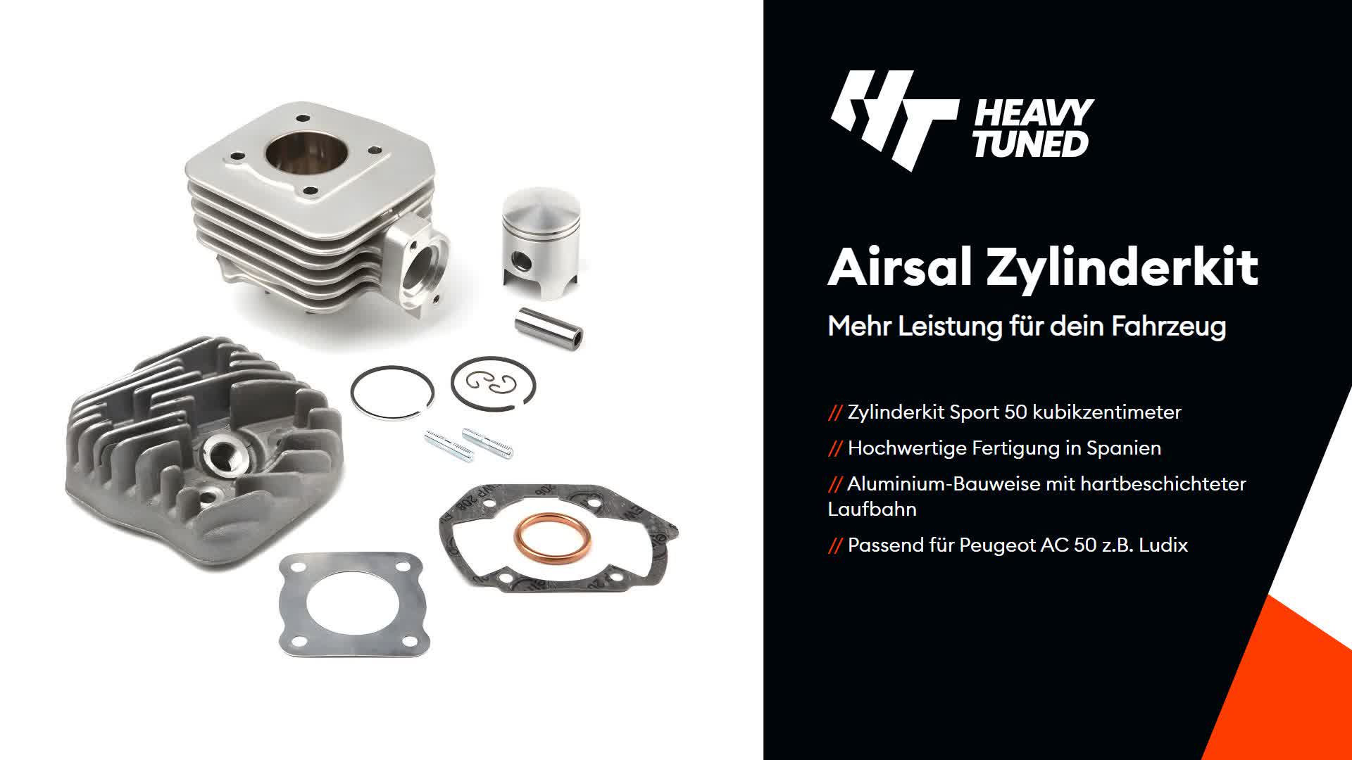 Zylinderkit Airsal Sport 50ccm für Peugeot AC (liegend) 50 Produktbild-Vorschau 3