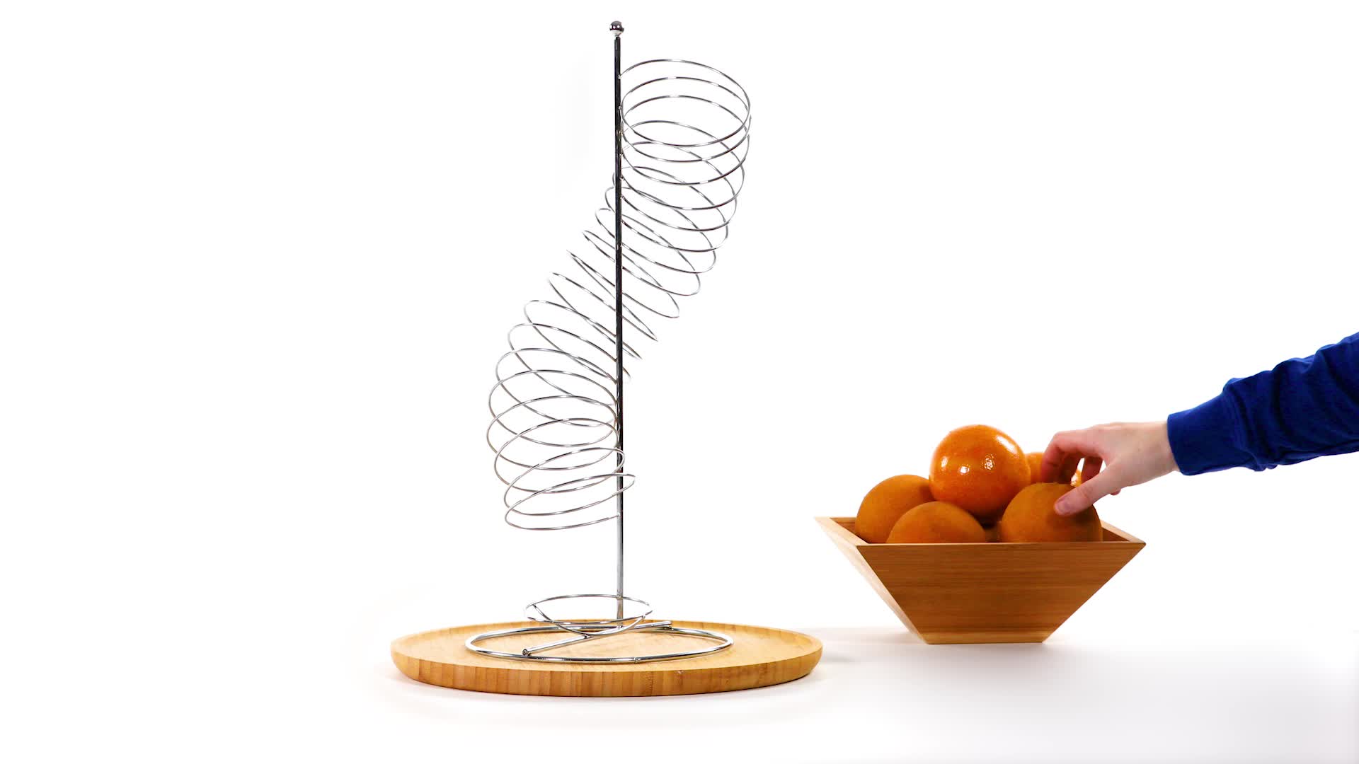 Relaxdays Obsthalter Spirale Metall, Korb für Orangen und Produktbild-Vorschau 7