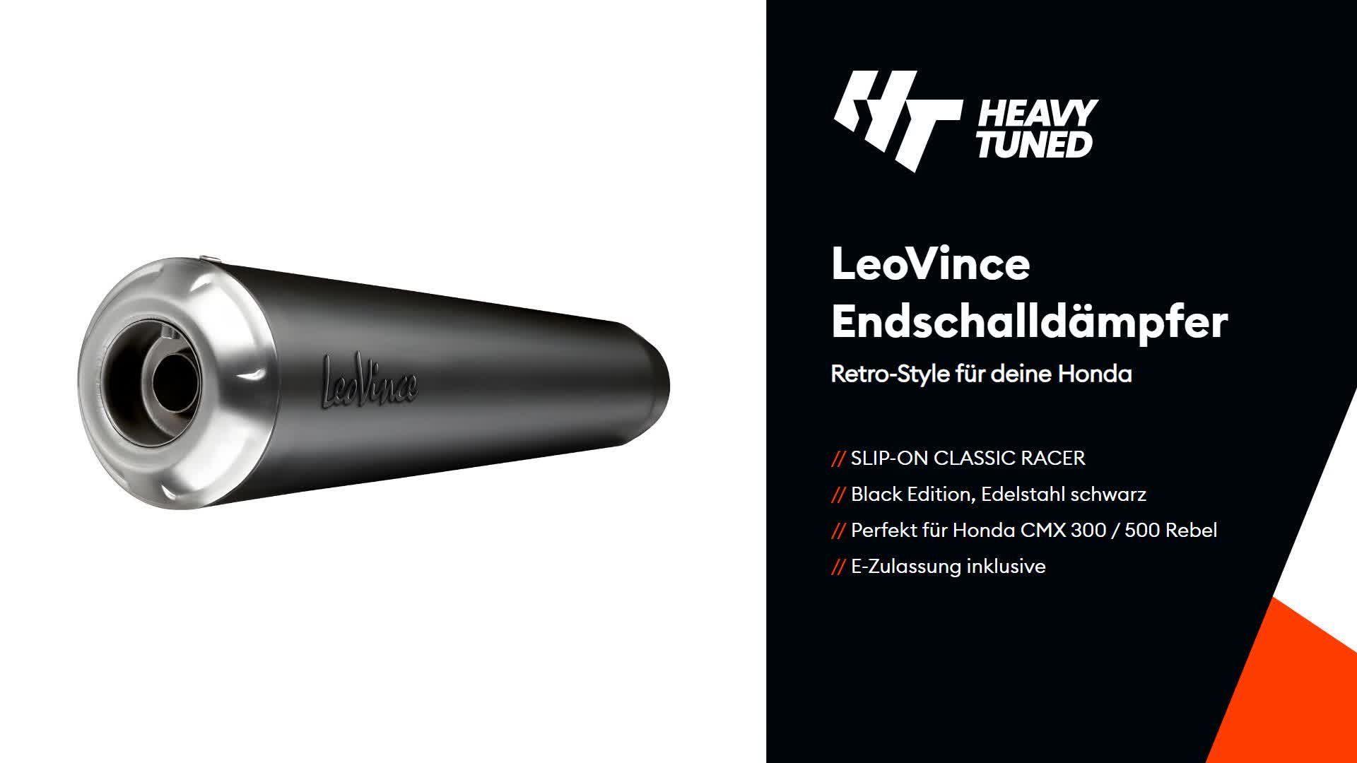 LeoVince Classic Racer Black Slip-On Auspuff für HONDA CMX Produktbild-Vorschau 7