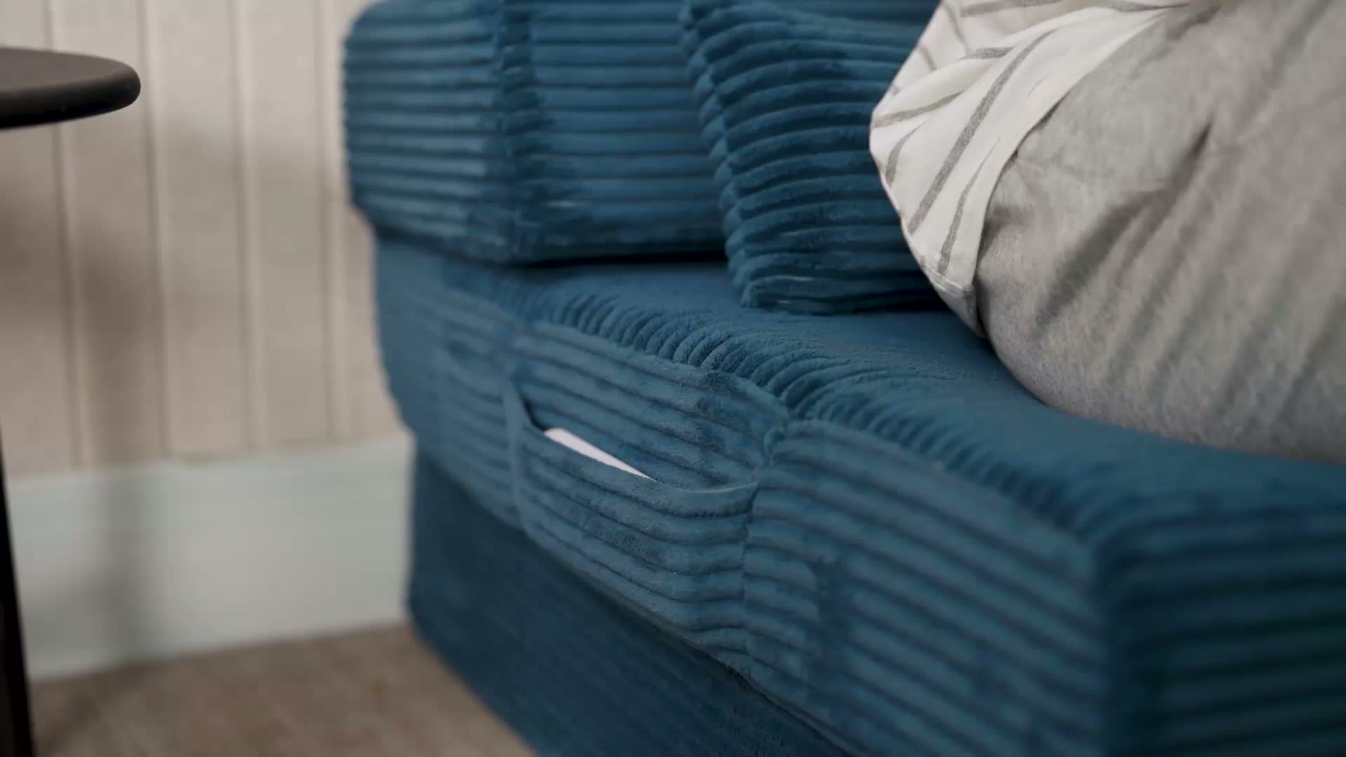 HOMCOM Schlafsofa Faltbarer Schlafsessel mit Kissen Produktbild-Vorschau 7