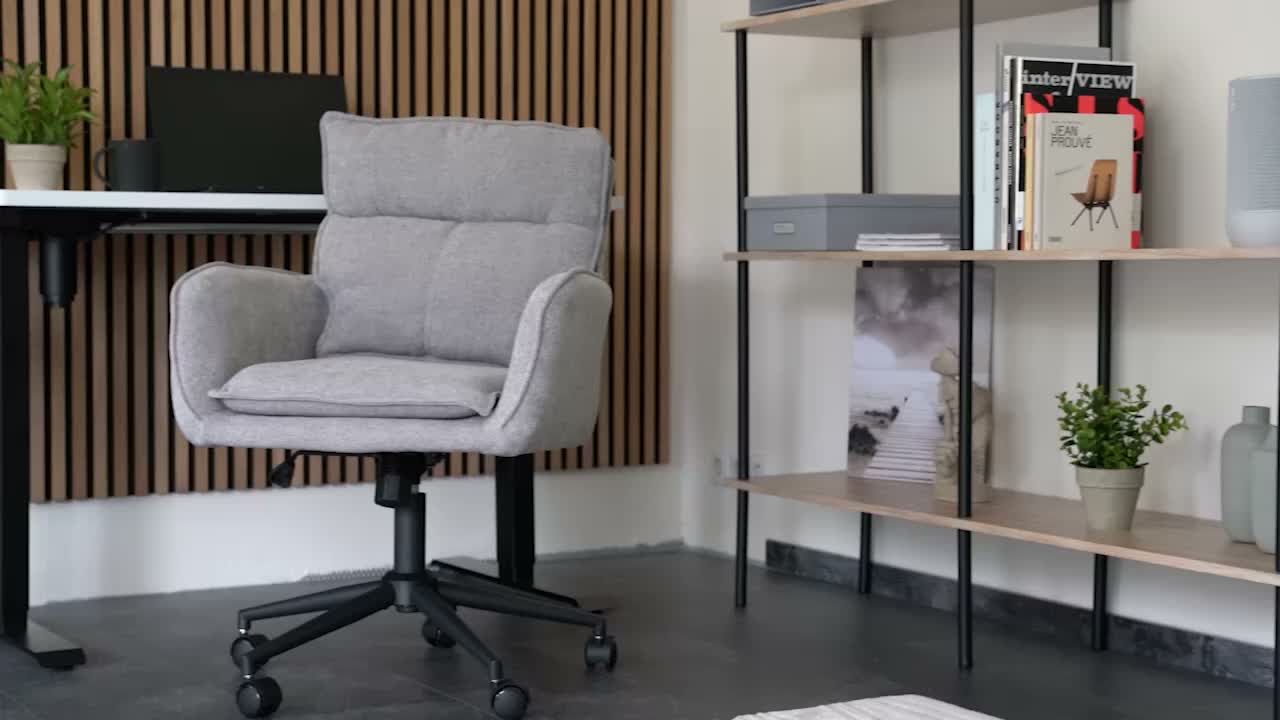 HOME DELUXE Bürostuhl CORA 100 x 60 x 70 cm  Webstoff Grau Produktbild-Vorschau 7