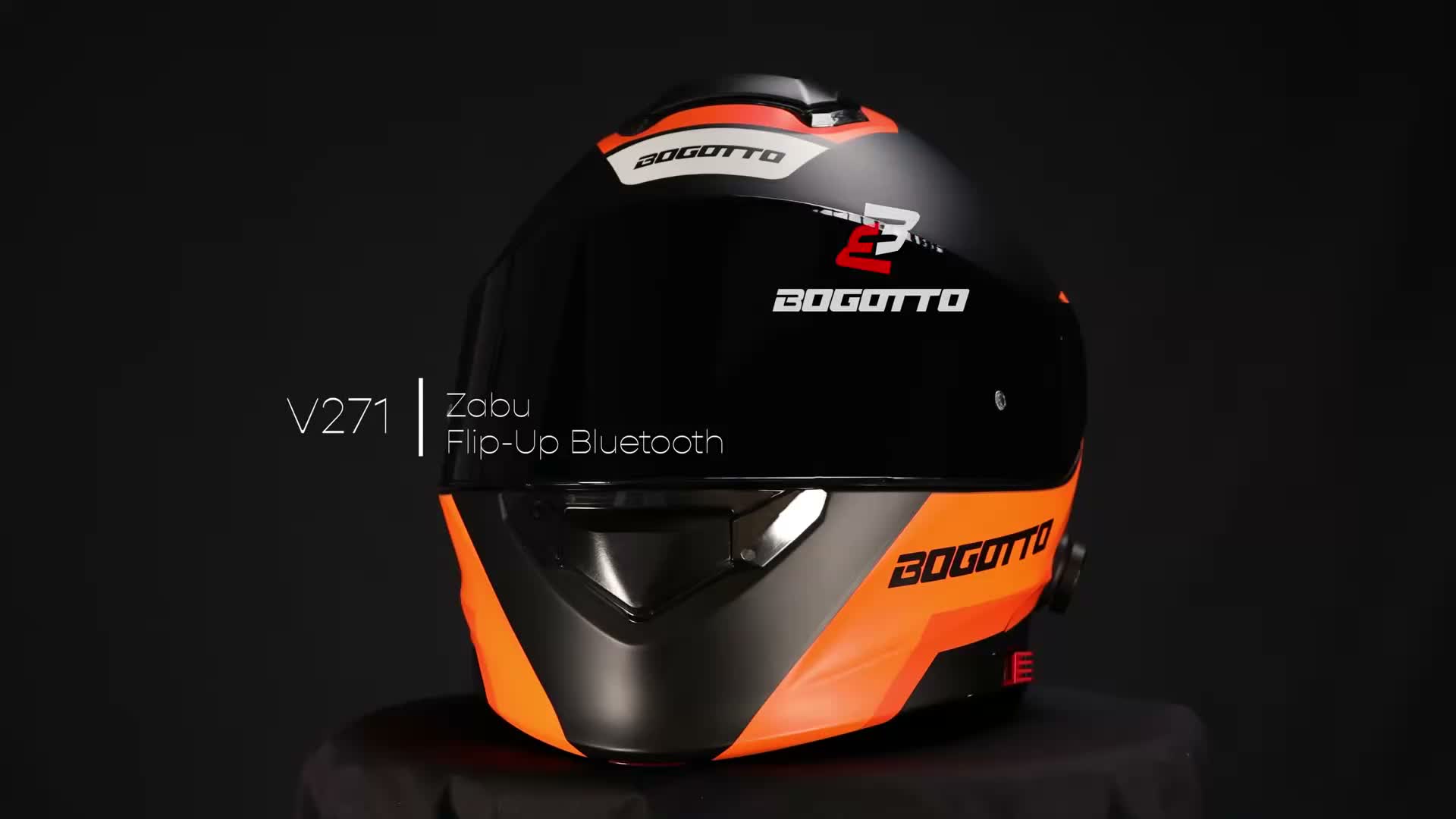 Bogotto V271 BT Bluetooth Klapphelm, schwarz, XS Produktbild-Vorschau 5