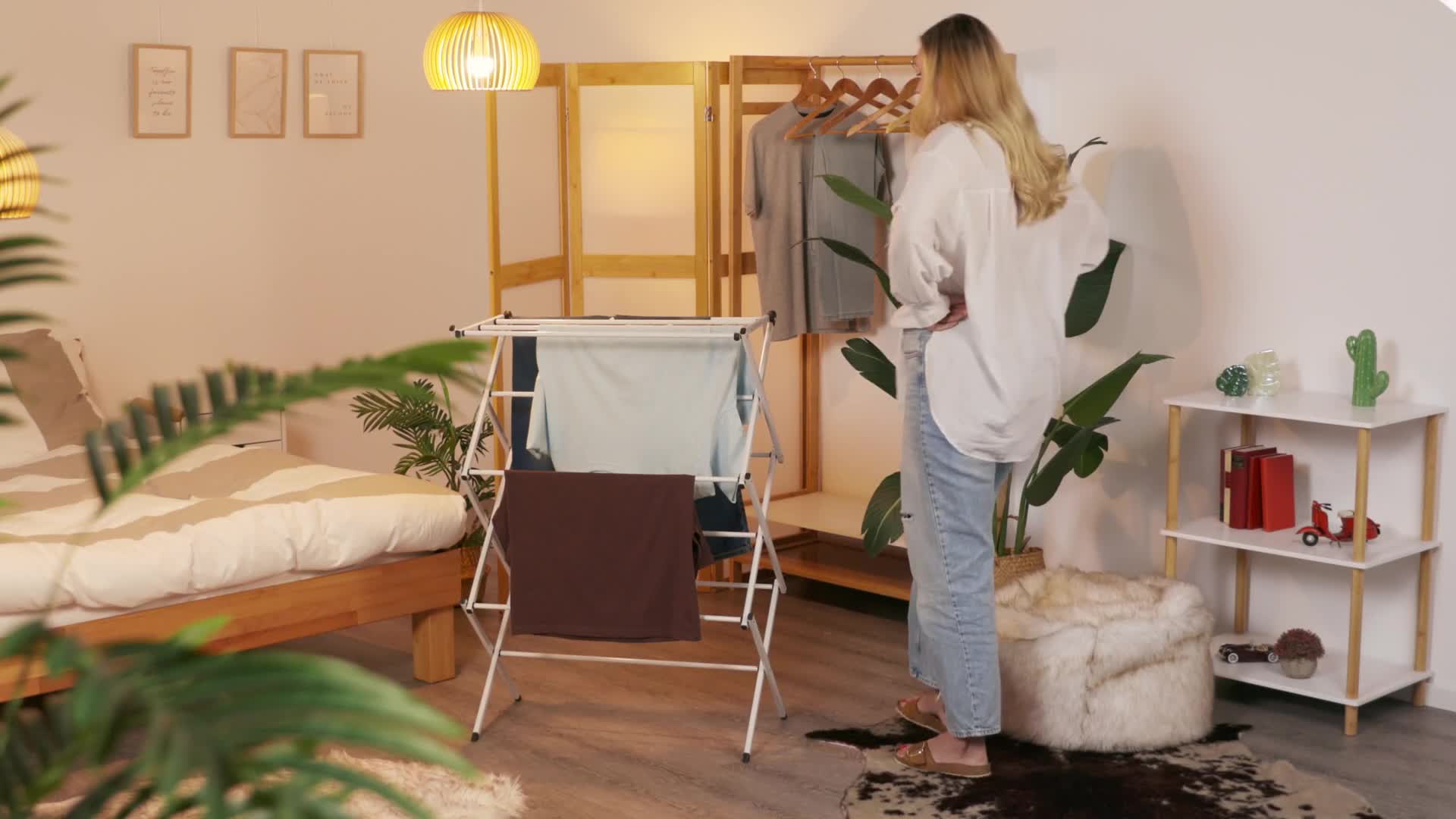 Relaxdays Wäscheständer, klappbar, 11 Stangen, HBT Produktbild-Vorschau 7