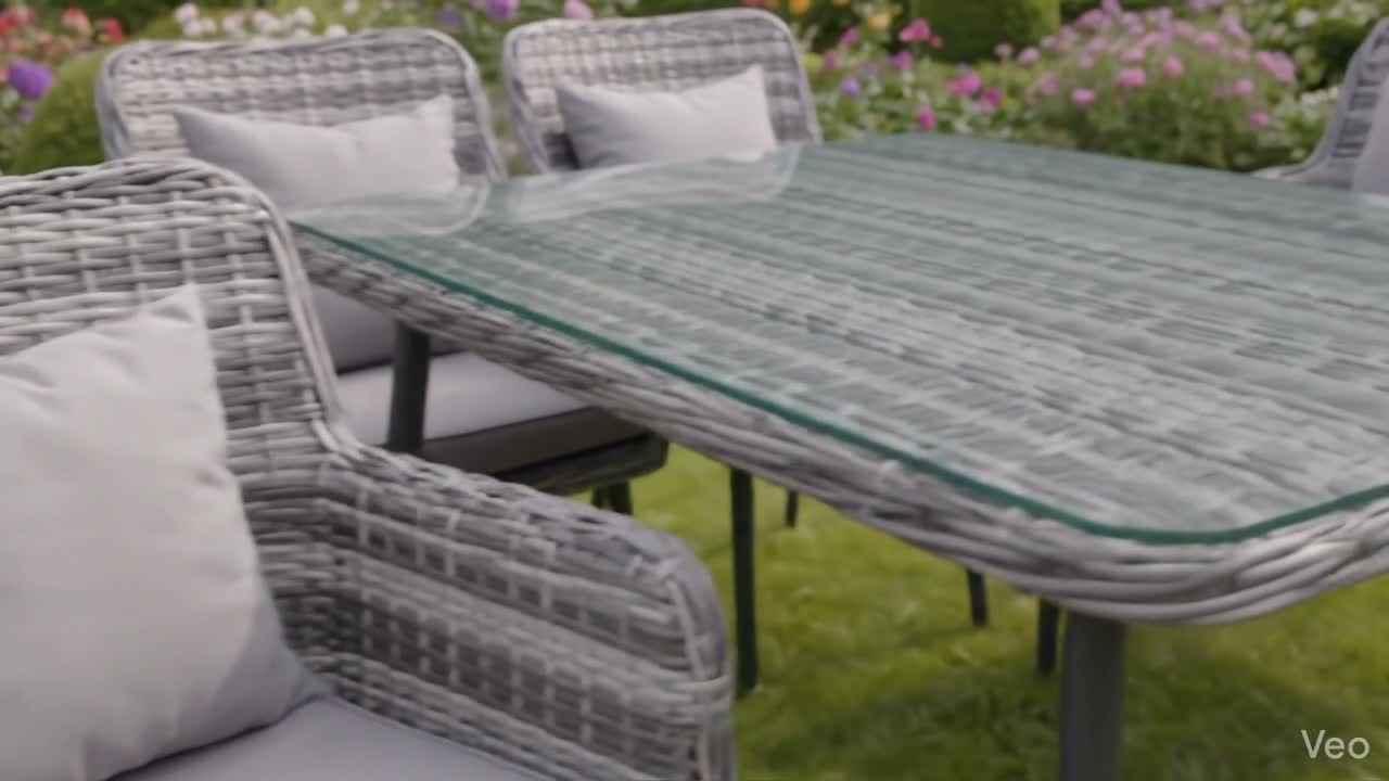 Gartenmöbel Essgruppe Sitzgruppe Outdoor QUITO grau Produktbild-Vorschau 5