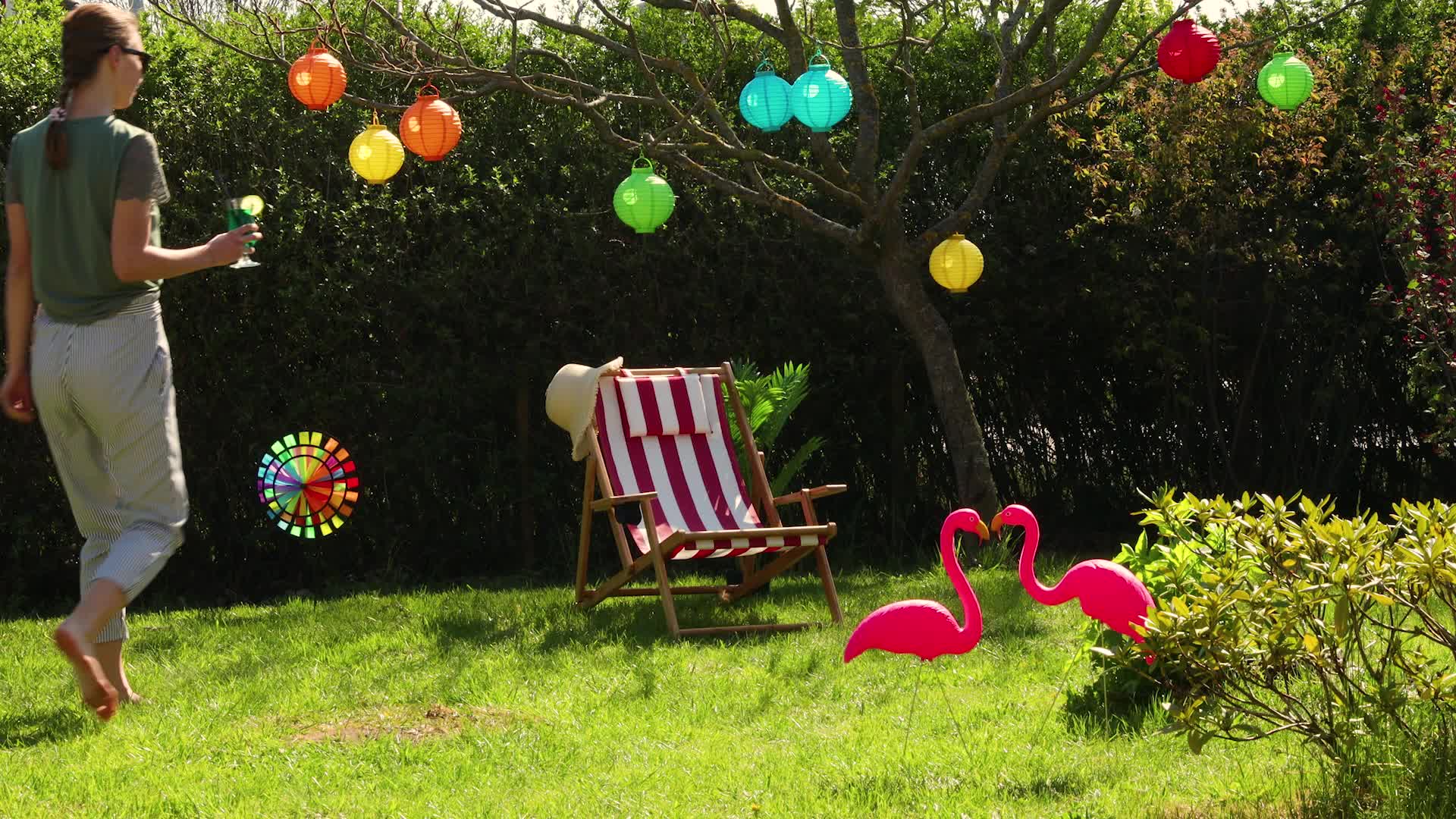 Relaxdays Flamingo Figur 2er Set, niedliche Gartendeko, Produktbild-Vorschau 7