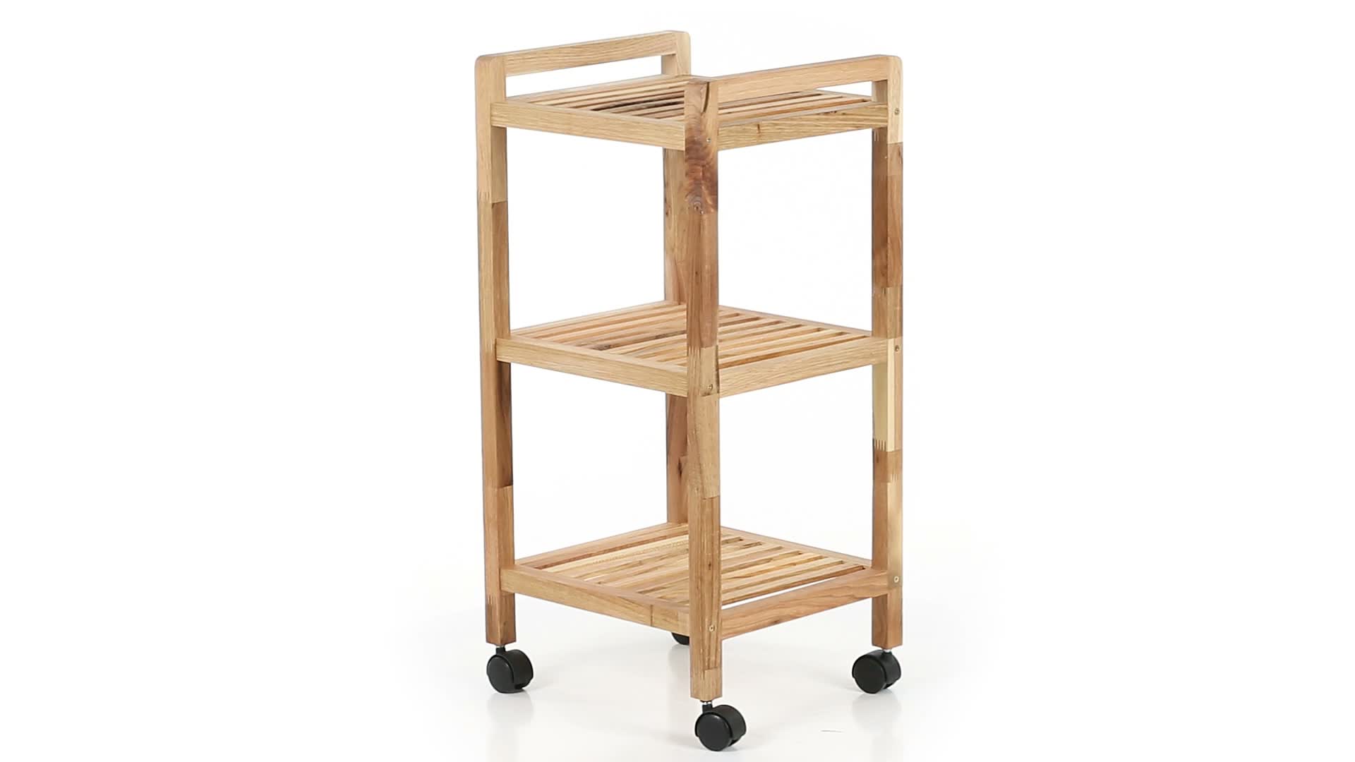 Relaxdays Badregal mit Rollen, Holz, HBT: 71,5 x 35 x 31 Produktbild-Vorschau 7