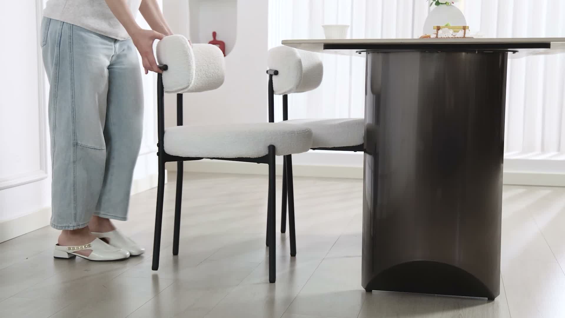 HOMCOM Esszimmerstühle 2er Set Küchenstuhl mit Rückenlehne, Produktbild-Vorschau 7