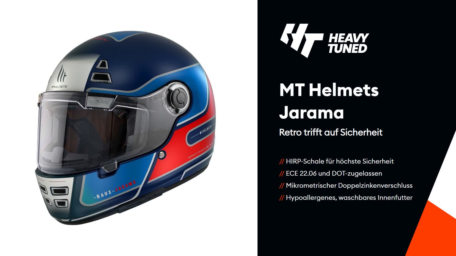 Integralhelm MT Helmets Jarama Baux D7 Blau Rot Matt größe Produktbild-Vorschau 5