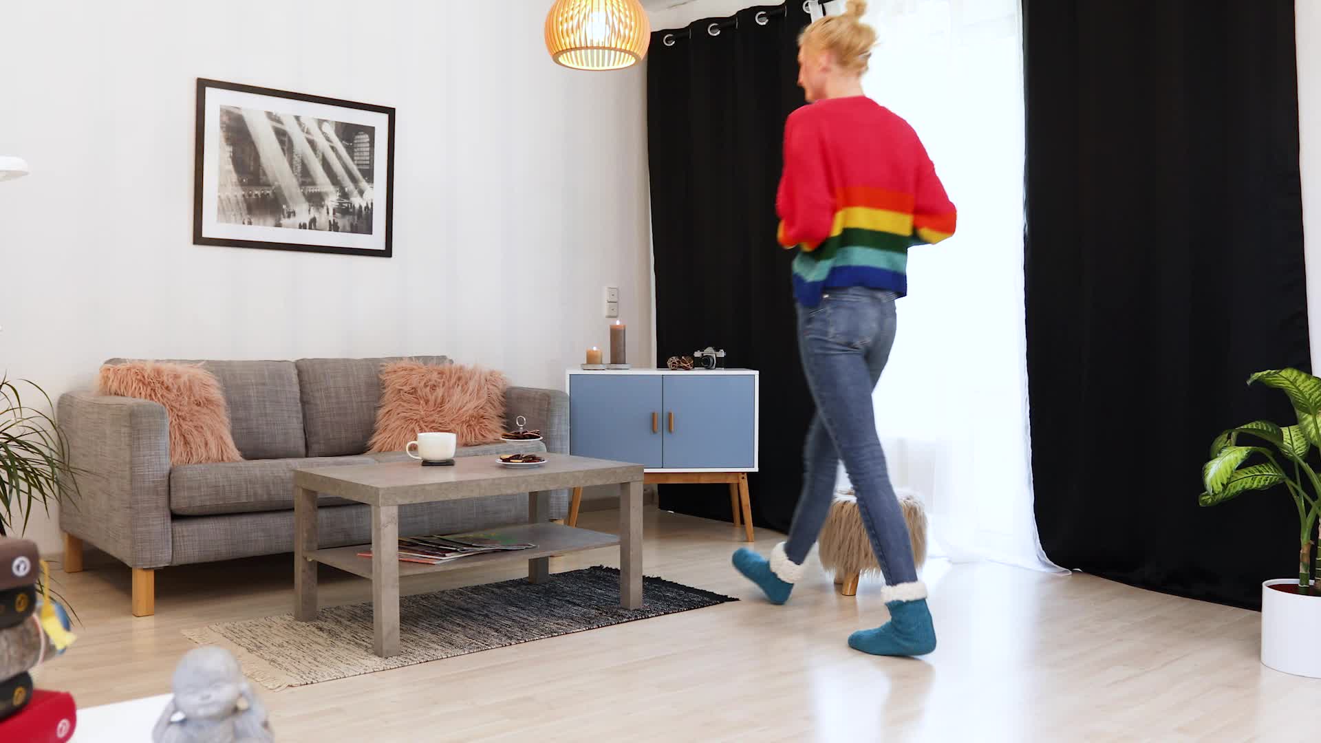 Relaxdays Couchtisch Betonoptik, mit Ablage, niedriger Produktbild-Vorschau 7