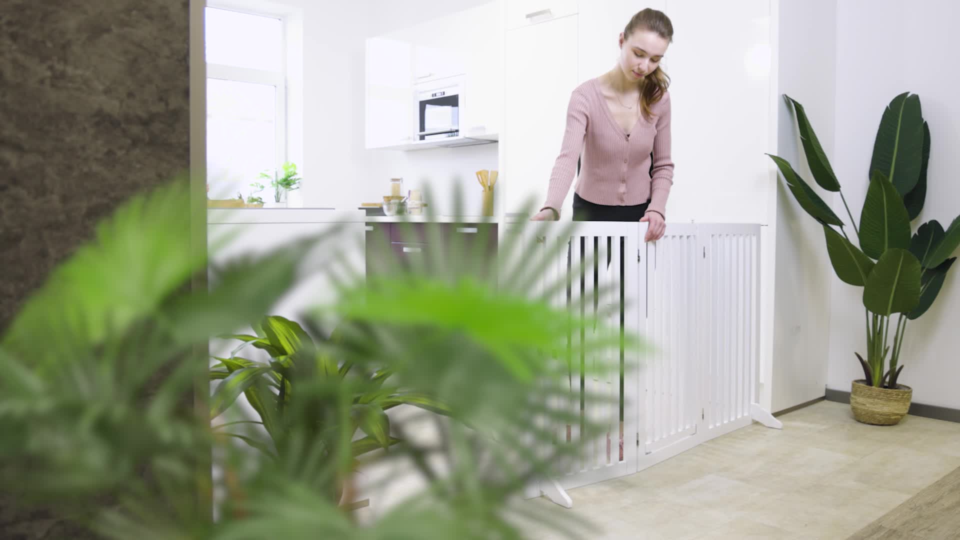 Relaxdays Absperrgitter, HxB: 92 x 154 cm, faltbar, mit Tür Produktbild-Vorschau 7