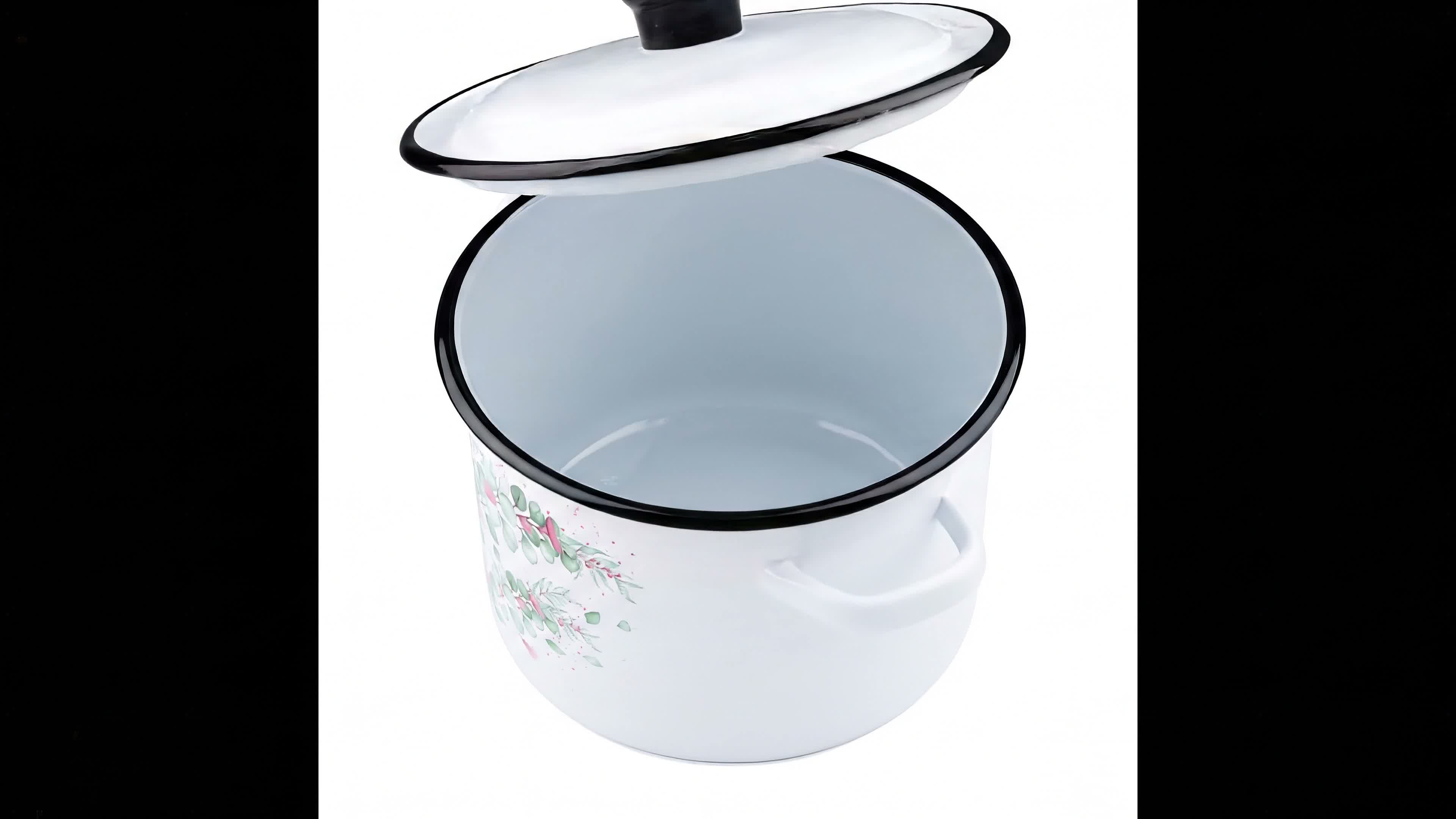 Emaille Topf 5,5L Eukalyptus Kochtopf Universaltopf Produktbild-Vorschau 7