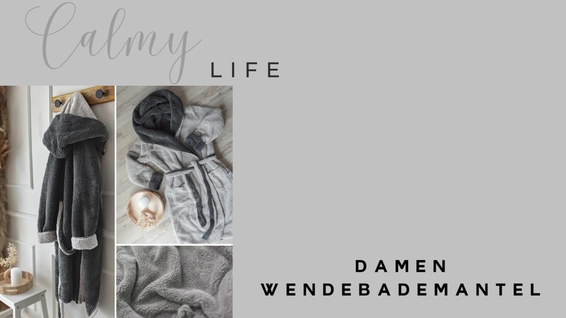 CalmyLIFE Bademantel Damen flauschig Morgenmantel - mit Produktbild-Vorschau 7