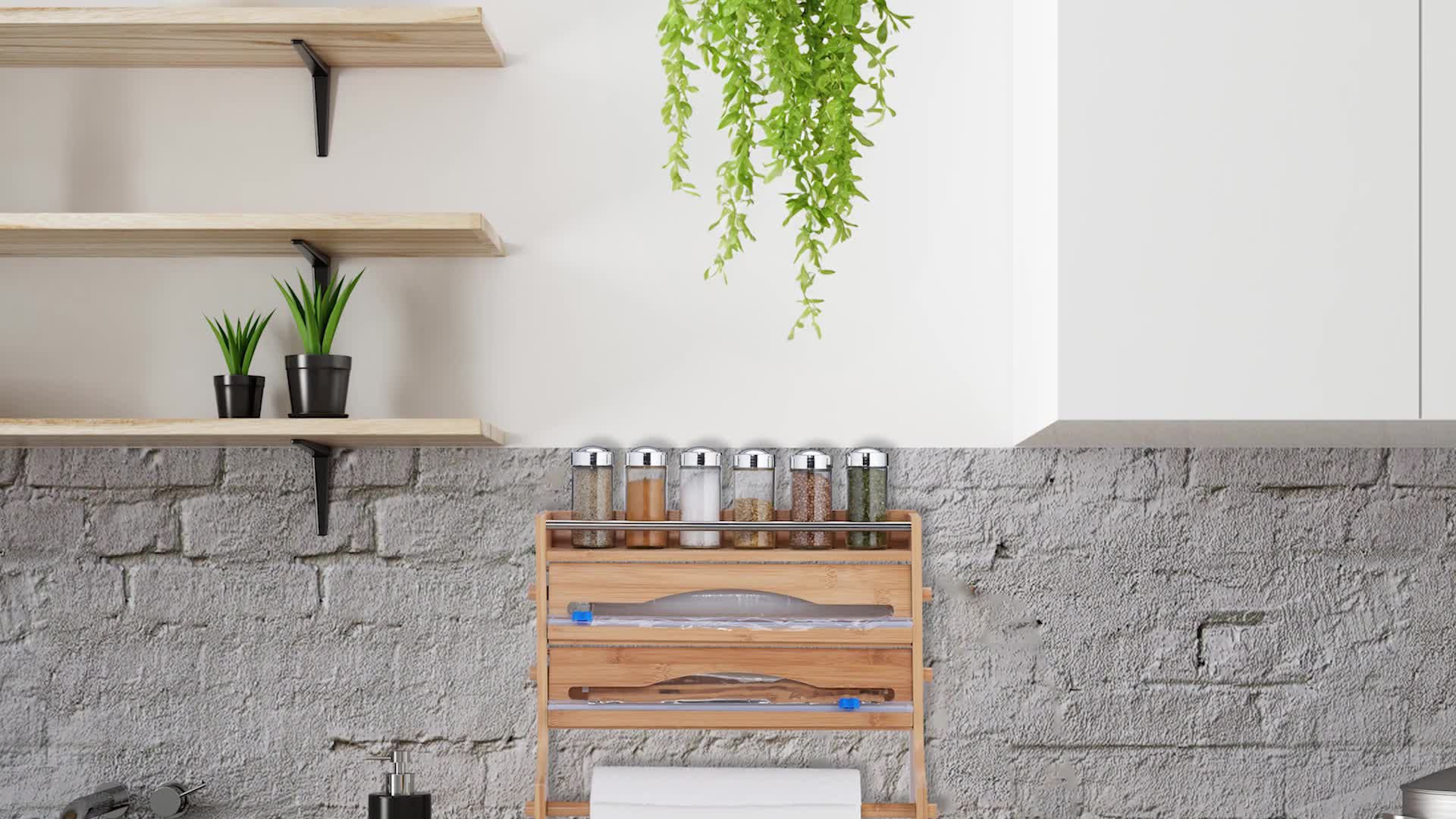 Relaxdays Wandrollenhalter, für Alufolie, Frischhaltefolie, Produktbild-Vorschau 7