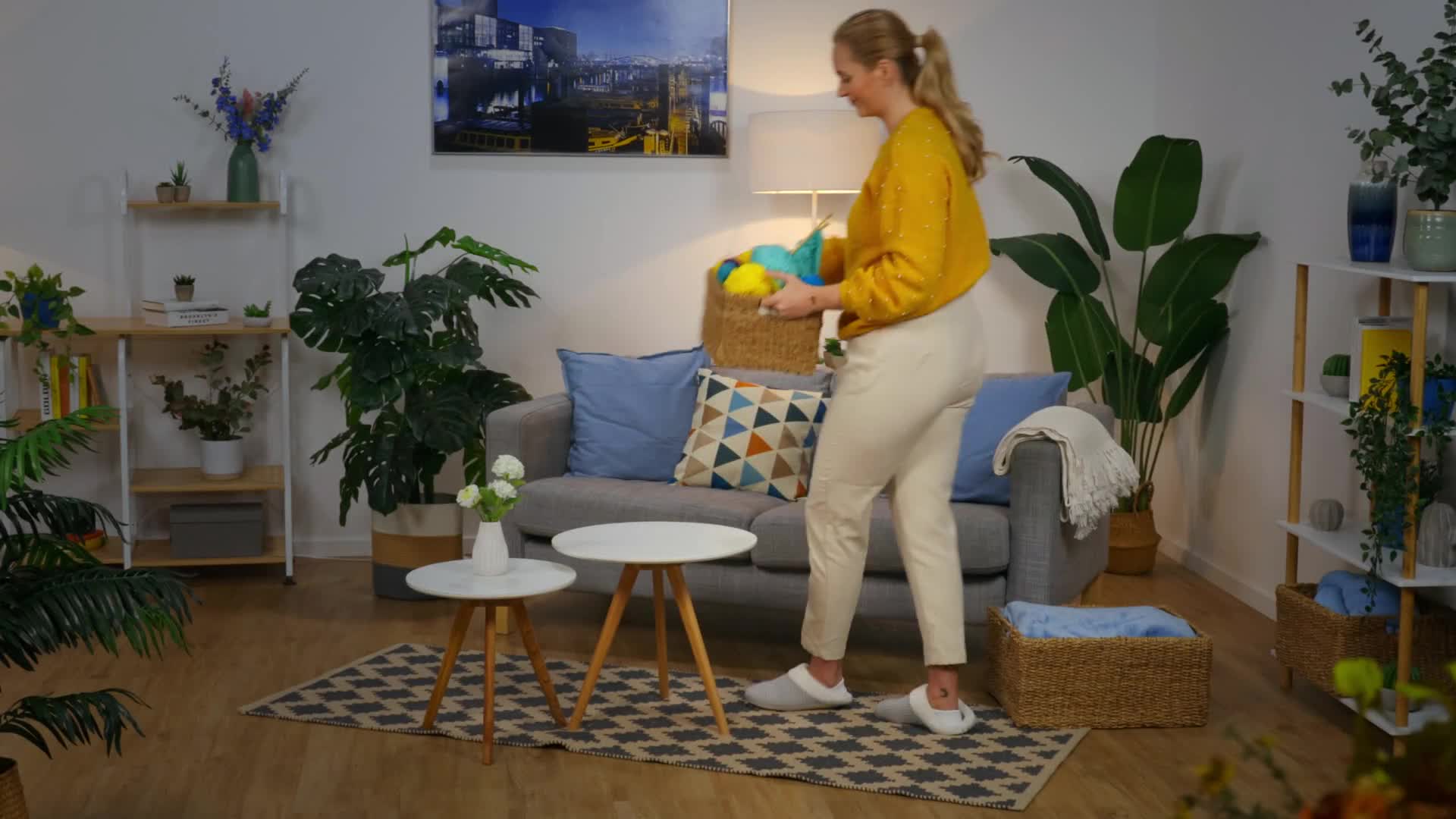 Relaxdays Aufbewahrungskorb 3er Set Seegras, Flechtkorb Produktbild-Vorschau 7