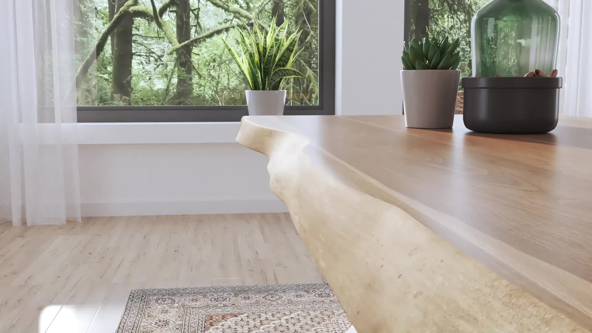 Esstisch 180 x 90 cm Akazie massiv natur Baumkantentisch Produktbild-Vorschau 7