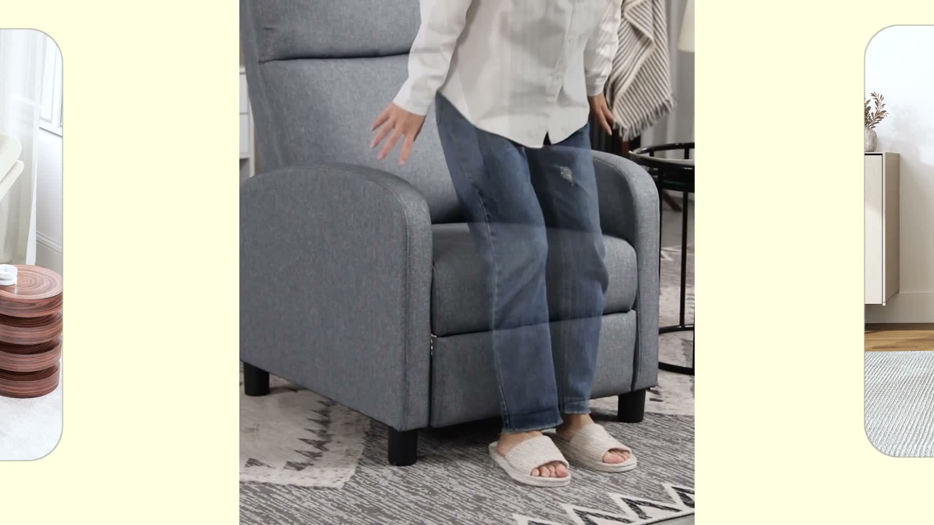HOMCOM Relaxsessel Einzelsofa Liege 160° neigbarer Produktbild-Vorschau 7