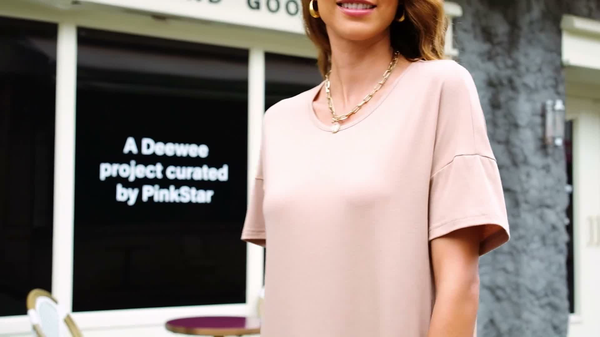 Langes Damenkleid mit überschnittenen Schultern, Produktbild-Vorschau 6