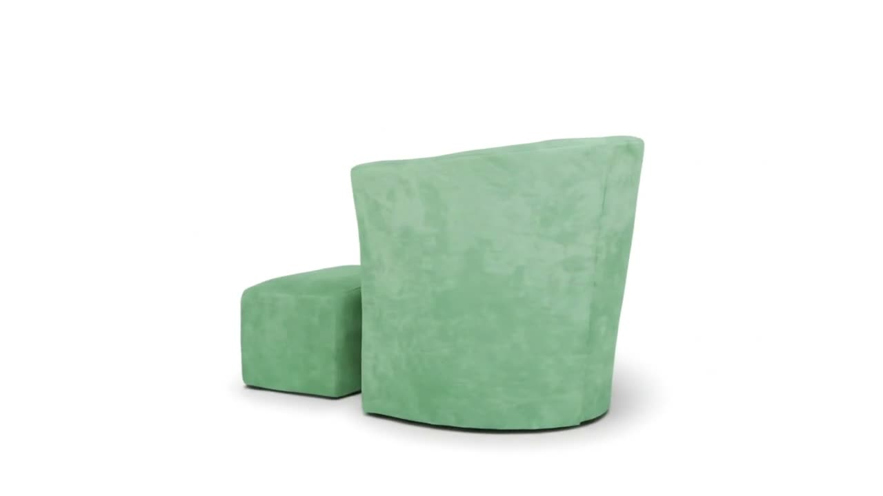 Sessel mit Hocker - Mintgrün - 75x79x64 cm B/H/T - Produktbild-Vorschau 7