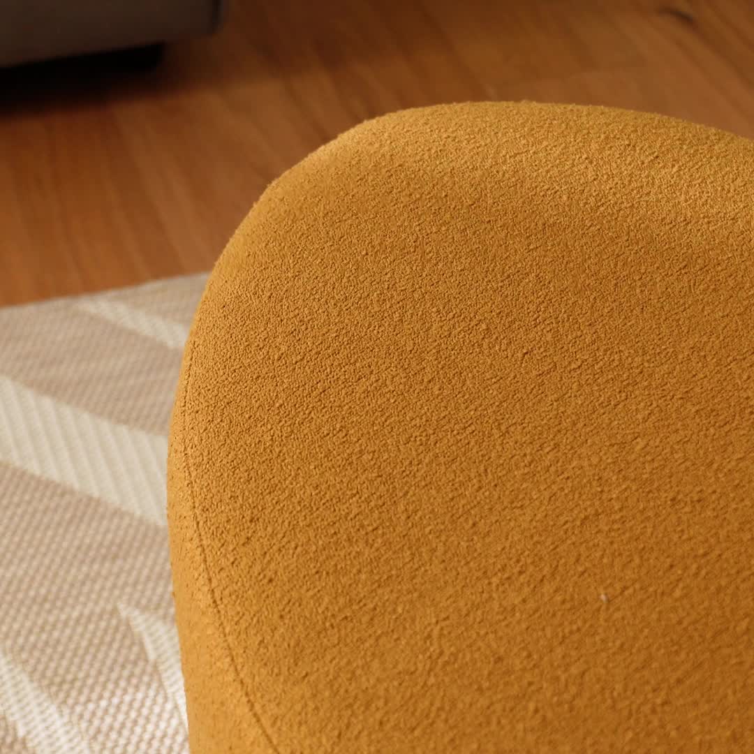 sweeek - Hocker in Kieselsteinform mit Stoffbezug  - Beige Produktbild-Vorschau 7