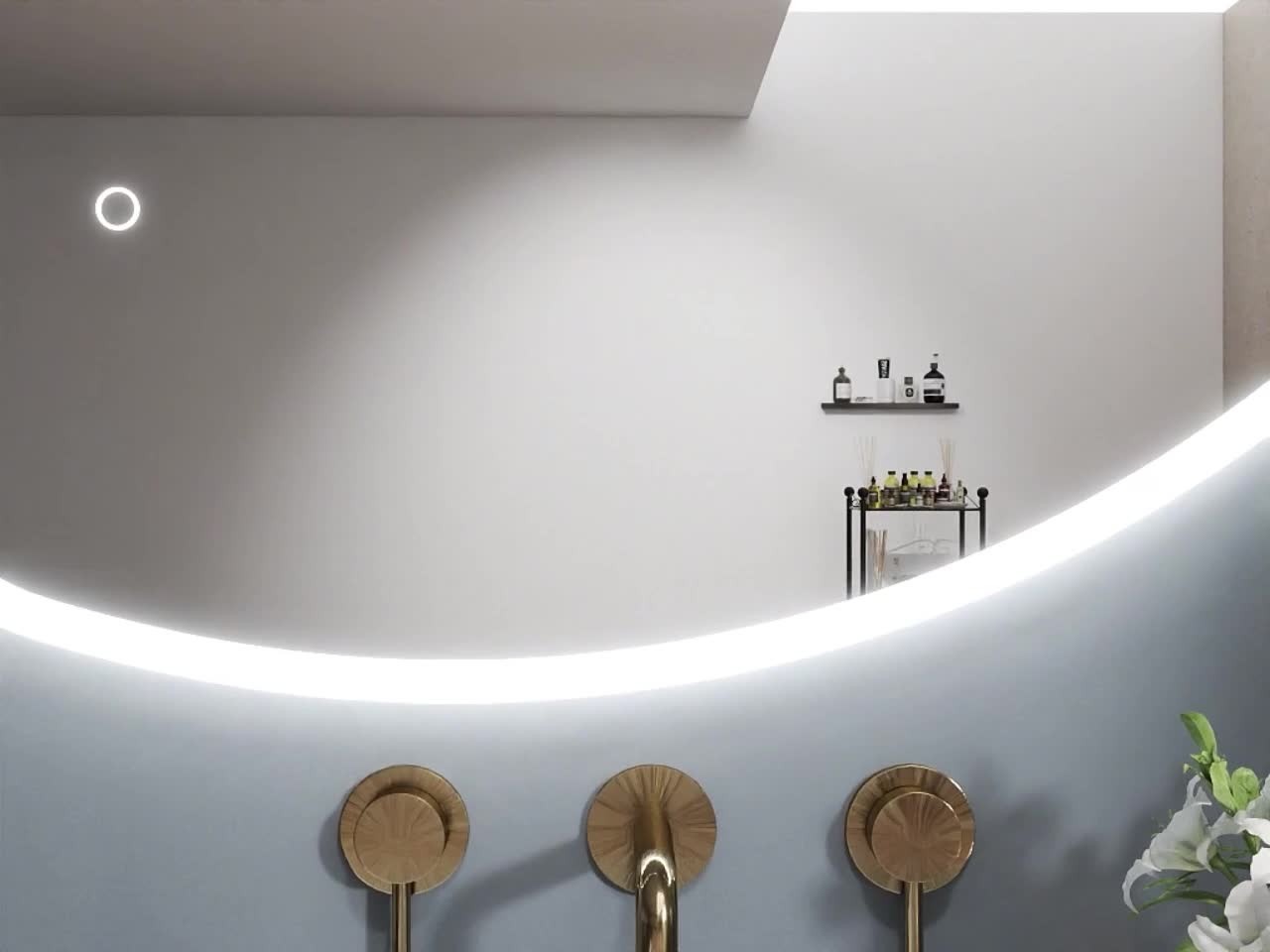 Miroir de salle de bain asymétrique 80x65cm led Teardrop Voir les images du produit 7