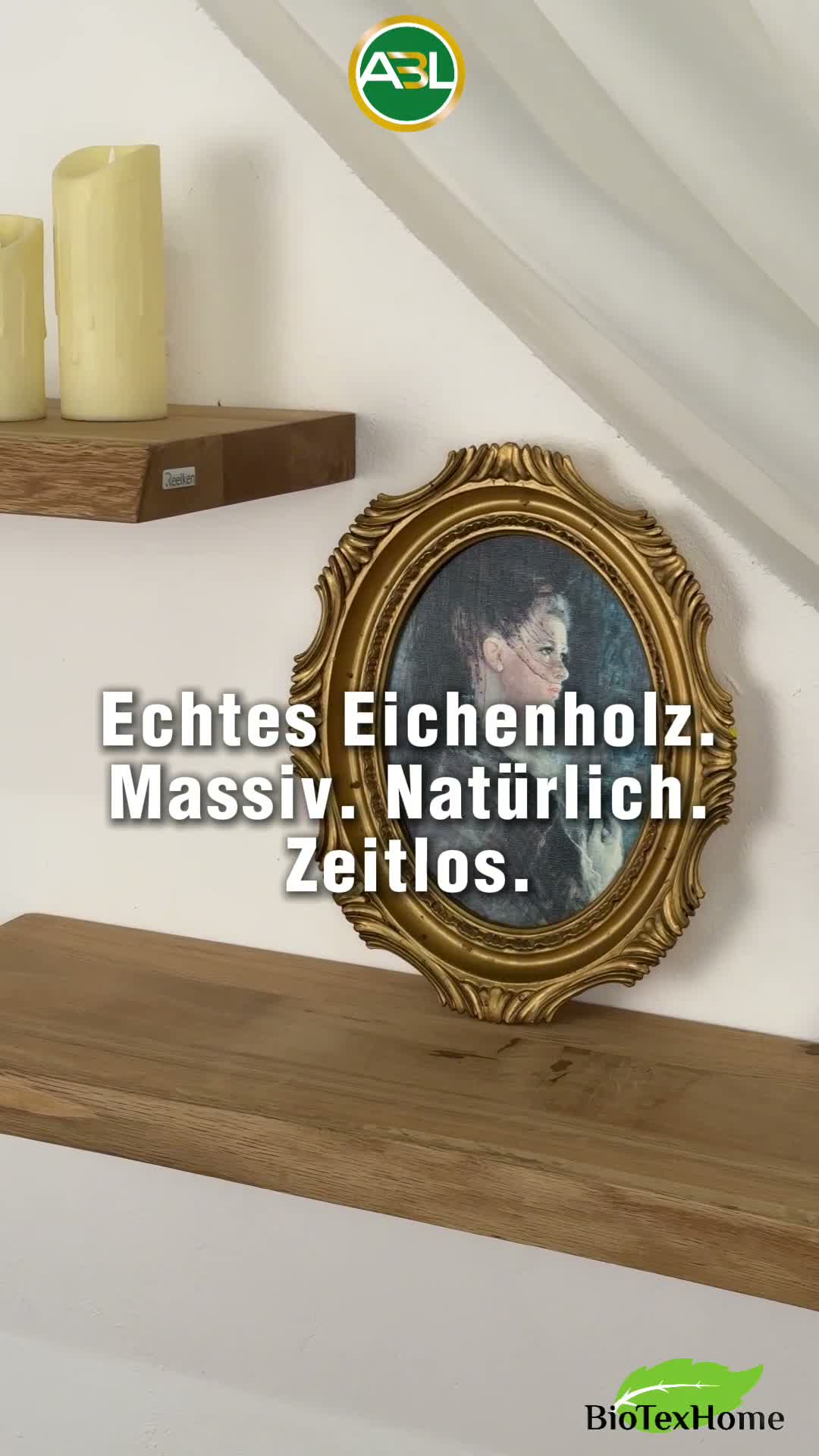 Wandregal Eiche massiv 70x22x4 cm mit gerade Kante – Produktbild-Vorschau 7
