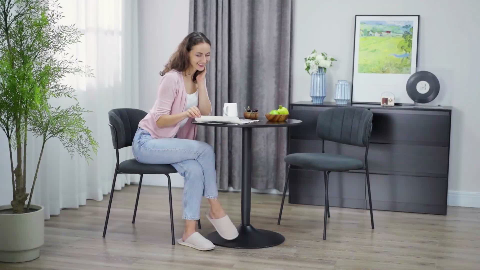 HOMCOM Esstisch, Runder Küchentisch, Rutschfester Produktbild-Vorschau 7