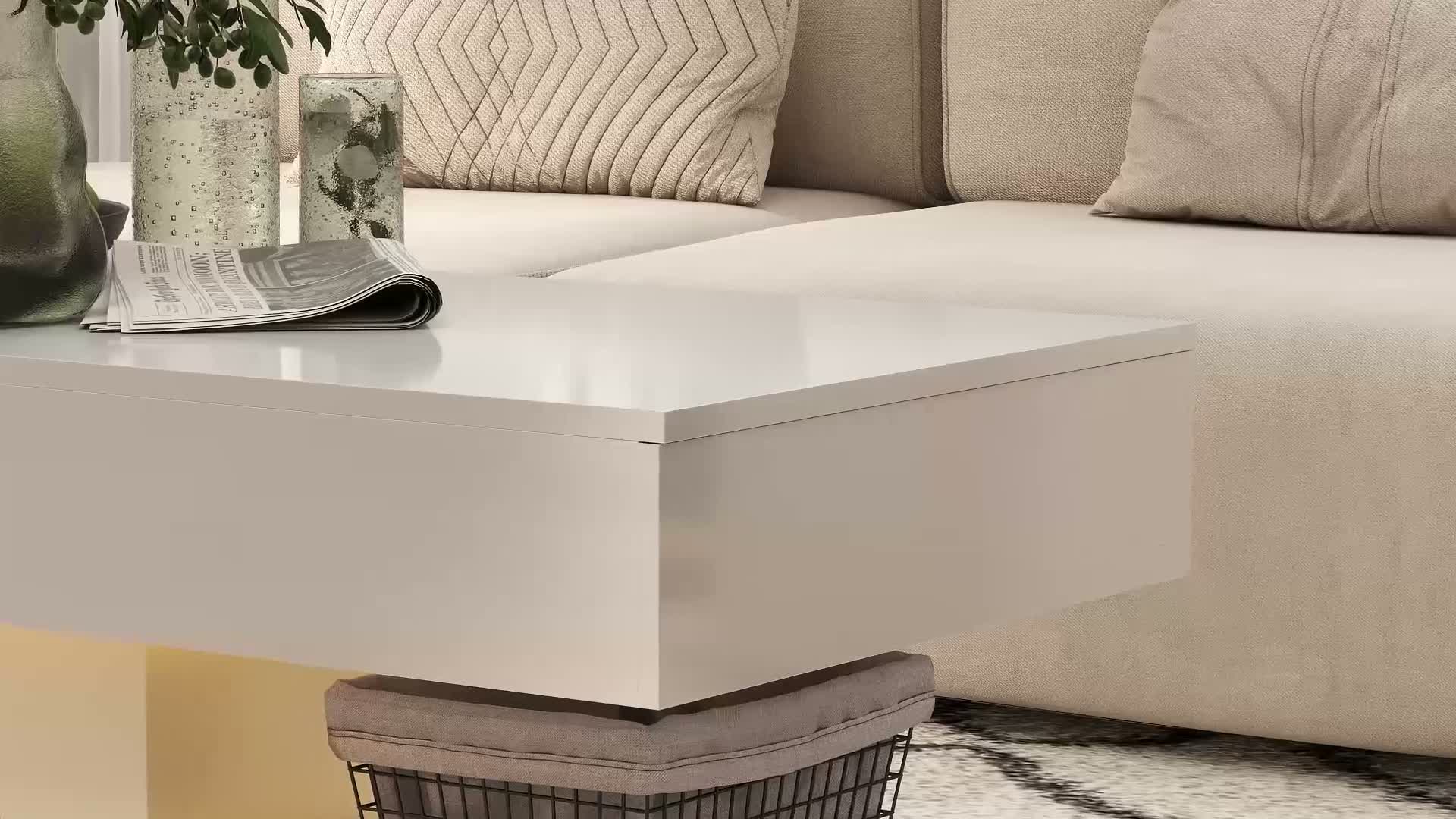 HOMCOM Couchtisch Wohnzimmertisch Hochglanz mit LED Produktbild-Vorschau 7