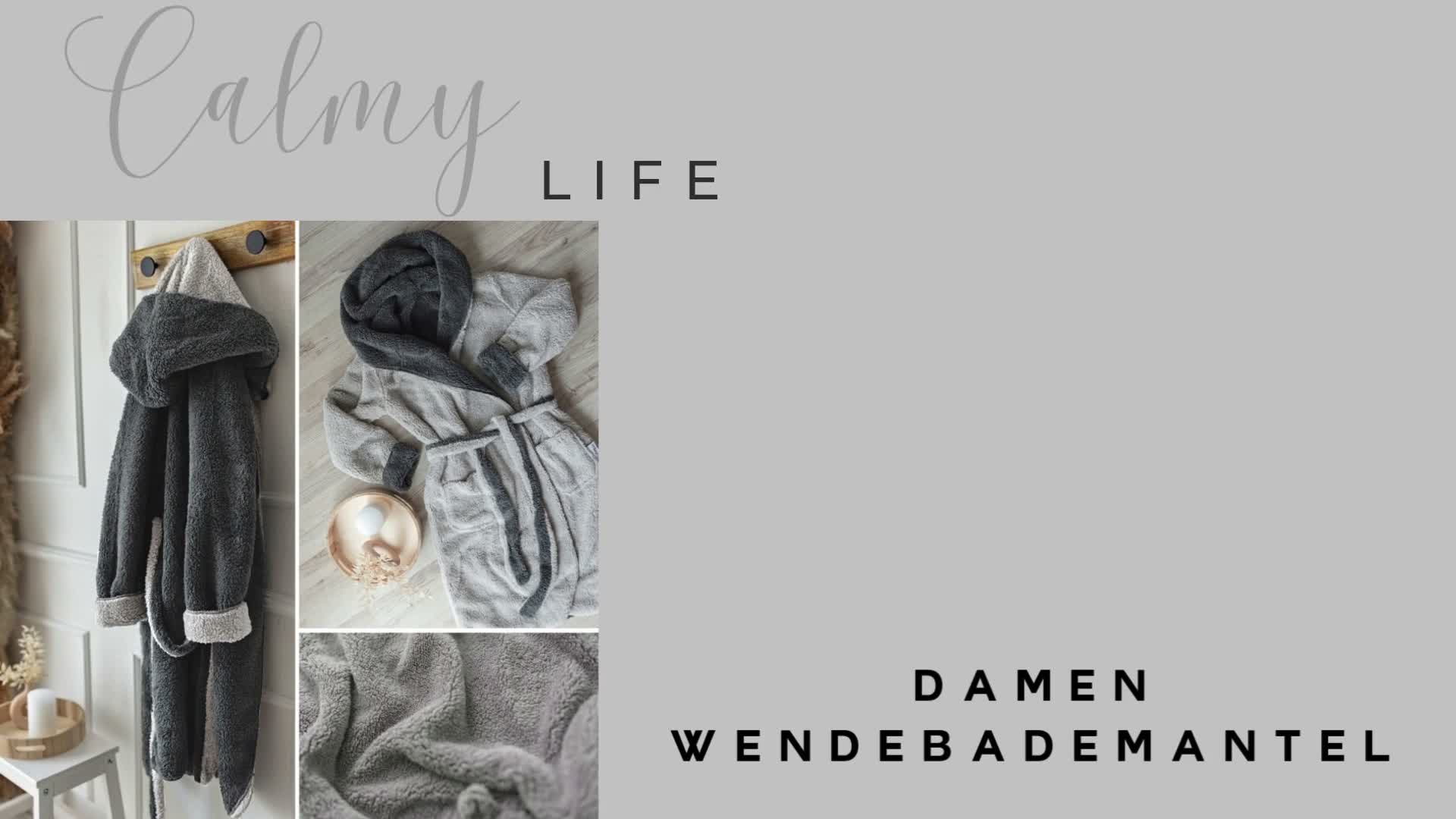 CalmyLIFE Bademantel Damen flauschig Morgenmantel - mit Produktbild-Vorschau 7