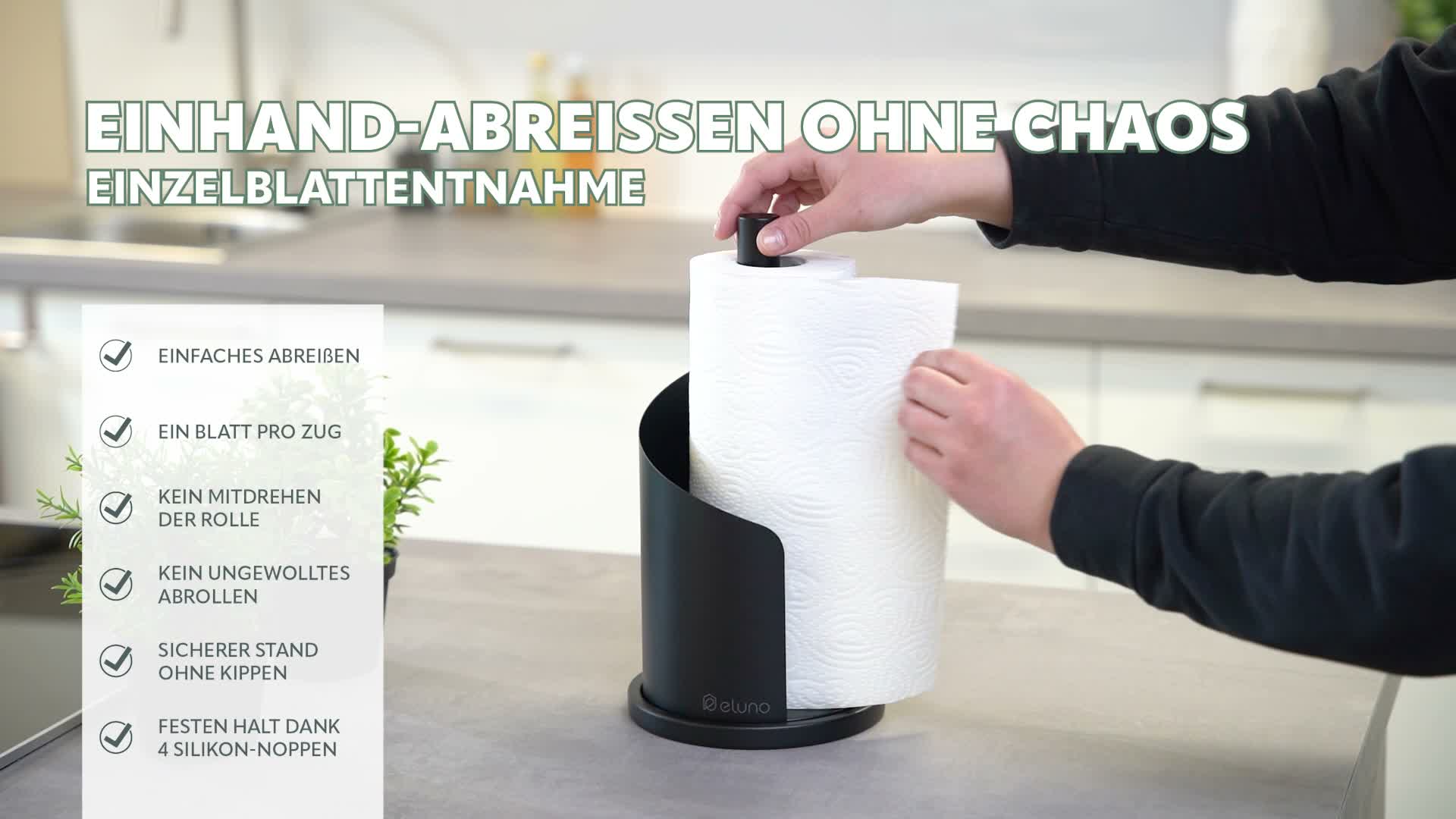 eluno Küchenrollenhalter aus Edelstahl und schwarz Produktbild-Vorschau 7